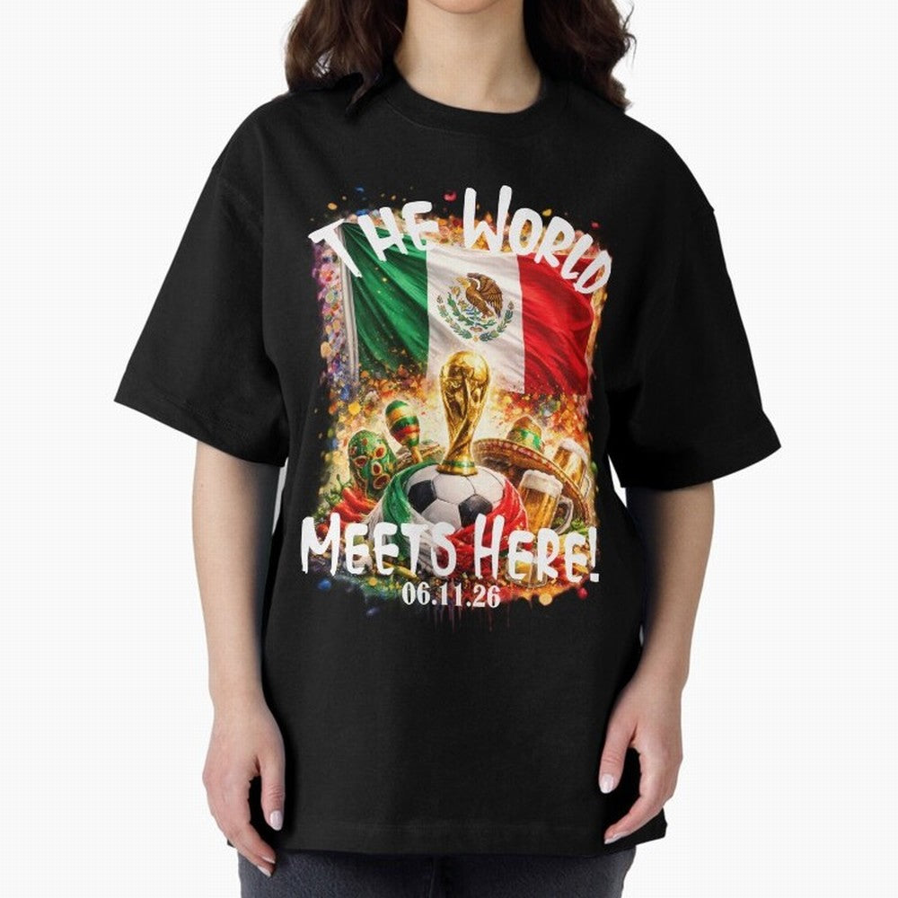 2026 World Cup Oversized T-Shirt Celebrate Soccer Greatness during FIFA World Cup 2026 USA Canada Mexico Spirit, Inspired by England, Messi, CR7 and Mbappe, Stadium Chants, National Pride, Trophy Dreams and Unforgettable Football Memories; Perfect