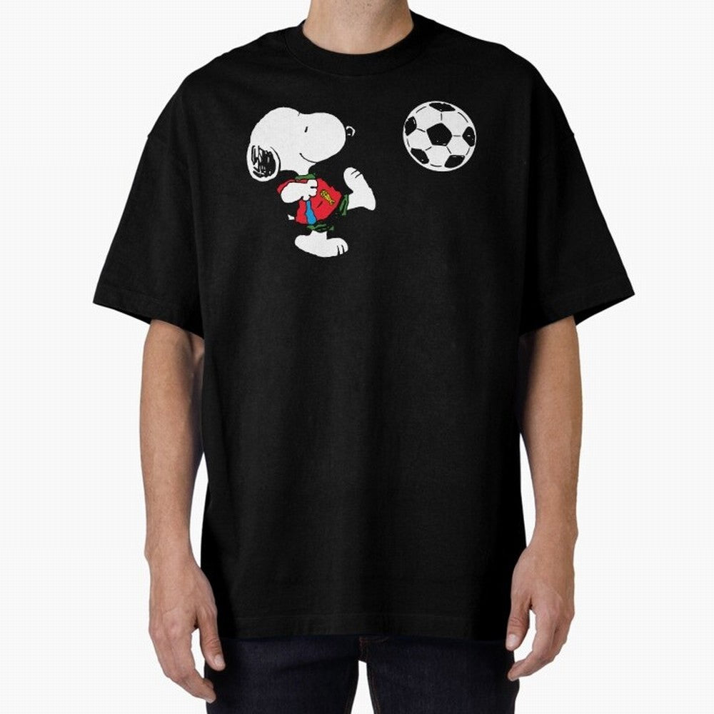 SNOOPY Football - FIFA World Cup 2026 Oversized T-Shirt Fuel Global Football Passion for FIFA World Cup 2026 Group Stage, Filled with CR7 and Messi, Brazil, Portugal and Argentina, Worldwide Fan Energy, Dramatic Goals, Stadium Lights and