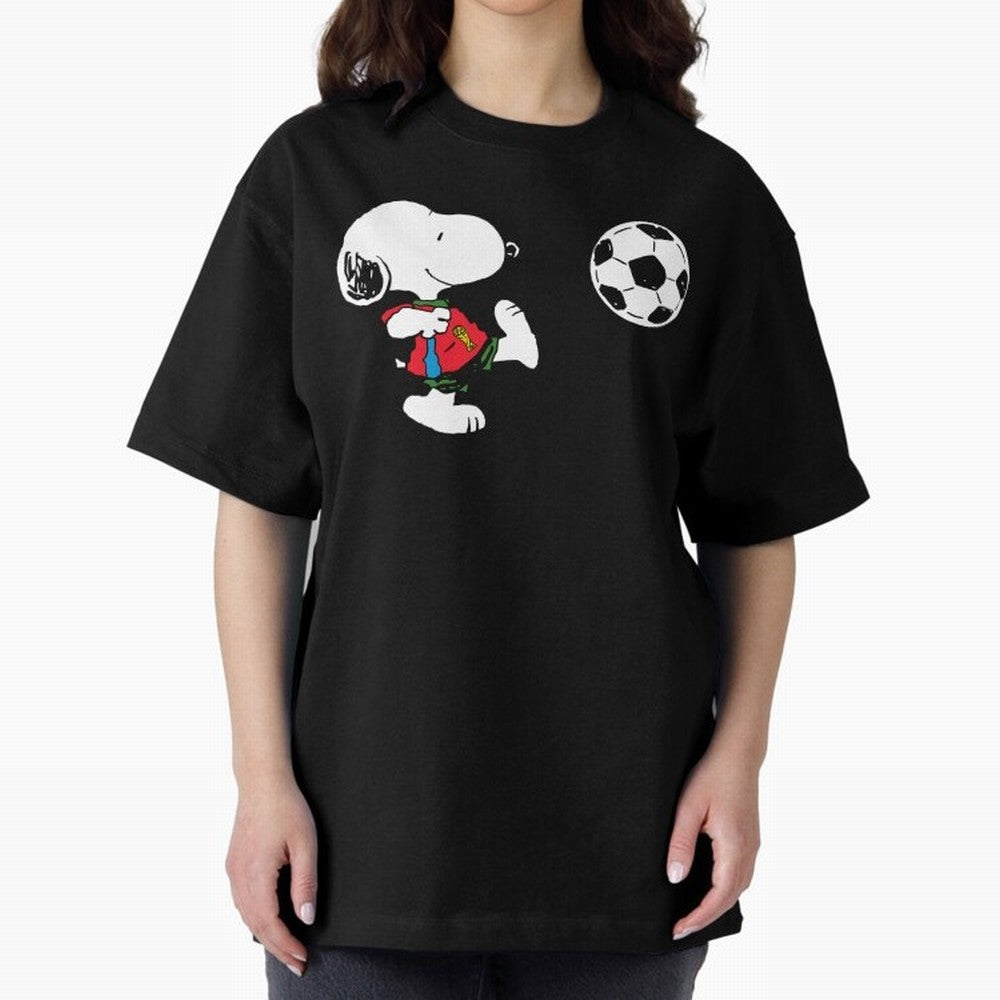 SNOOPY Football - FIFA World Cup 2026 Oversized T-Shirt Fuel Global Football Passion for FIFA World Cup 2026 Group Stage, Filled with CR7 and Messi, Brazil, Portugal and Argentina, Worldwide Fan Energy, Dramatic Goals, Stadium Lights and
