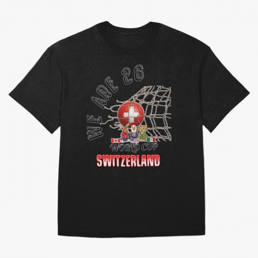 World cup 26 - Switzerland Oversized T-Shirt Refresh FIFA World Cup 2026 USA Canada Mexico Centered on Haaland, Brazil, Portugal and Argentina Energy, Retro Football Energy, Iconic Rivalries, Trophy Chase Drama and Stadium Atmosphere; Ideal for