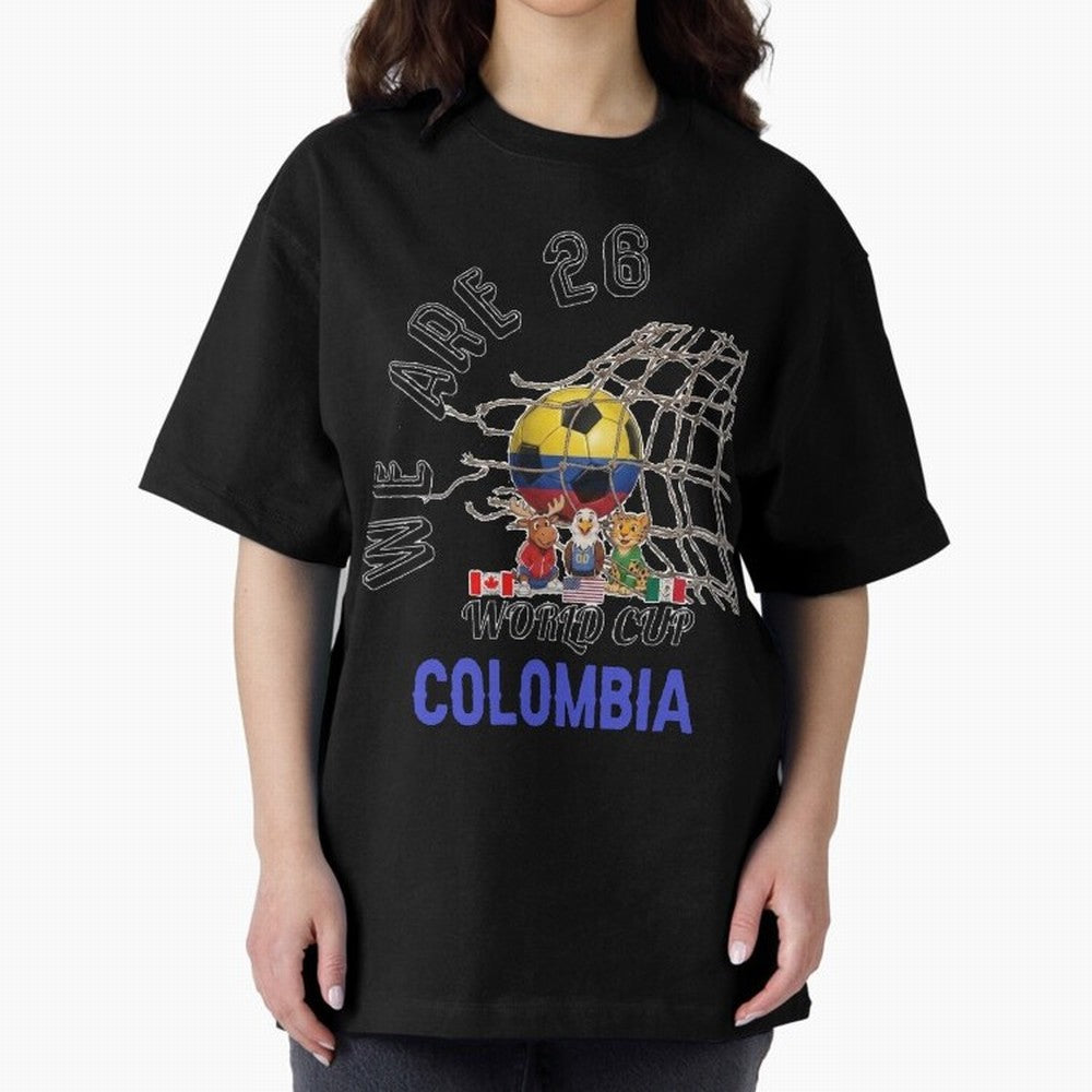 World cup 26 - Colombia Oversized T-Shirt Showcase Global Football Passion for FIFA World Cup 2026, Built around Messi, Brazil, Global Supporter Spirit, Legendary Goals, National Colors and Tournament Celebration; Perfect for Supporters Who Want
