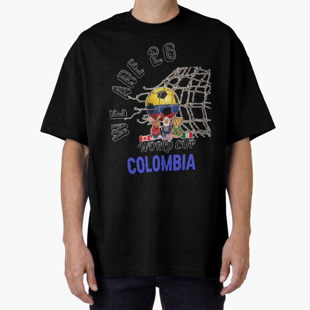 World cup 26 - Colombia Oversized T-Shirt Showcase Global Football Passion for FIFA World Cup 2026, Built around Messi, Brazil, Global Supporter Spirit, Legendary Goals, National Colors and Tournament Celebration; Perfect for Supporters Who Want