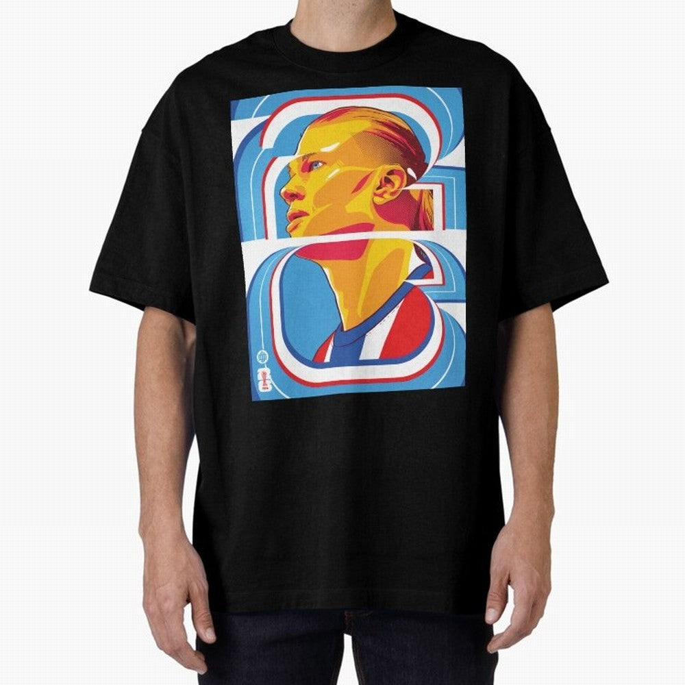 World Cup 2026 Soccer Celebration: United Football Fan Art Oversized T-Shirt Show Fan Pride Across Global Football Passion for FIFA World Cup 2026, Centered on Haaland, England, Retro Football Energy, Iconic Rivalries, Trophy Chase Drama and