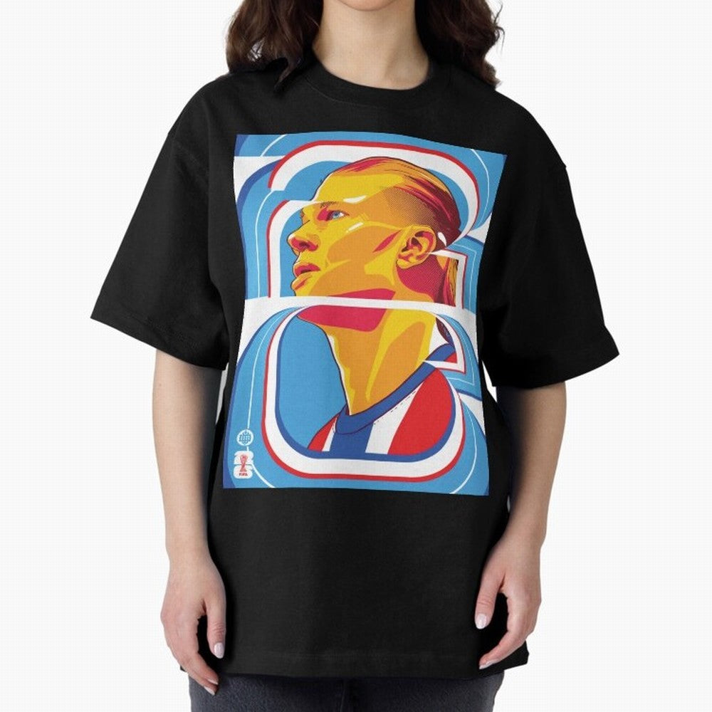 World Cup 2026 Soccer Celebration: United Football Fan Art Oversized T-Shirt Show Fan Pride Across Global Football Passion for FIFA World Cup 2026, Centered on Haaland, England, Retro Football Energy, Iconic Rivalries, Trophy Chase Drama and