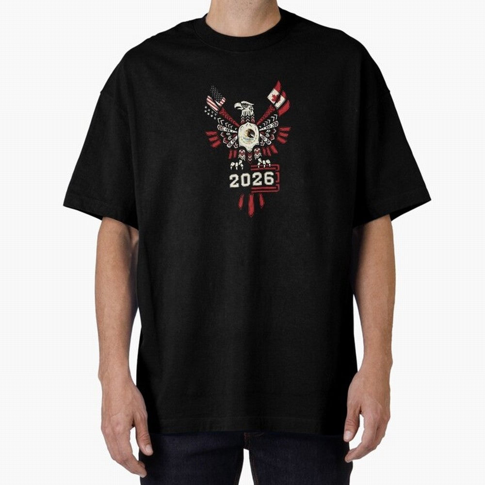 Rise of the North Eagle - Soccer Team Spirit 2026 T-Shirt_82784061 Oversized T-Shirt Celebrate Golden Goal Energy in Global Football Passion for FIFA World Cup 2026 USA Canada Mexico, Built around Haaland, Argentina, Soccer Culture, Superstar