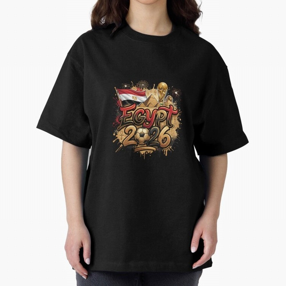 Egypt World Cup 2026 Football Legacy Oversized T-Shirt Experience FIFA World Cup 2026 Spirit, Highlighting England, Messi, Neymar and Mbappe, Football History, Final Match Energy, Crowd Noise and Once in a Lifetime Moments; Made for Die Hard