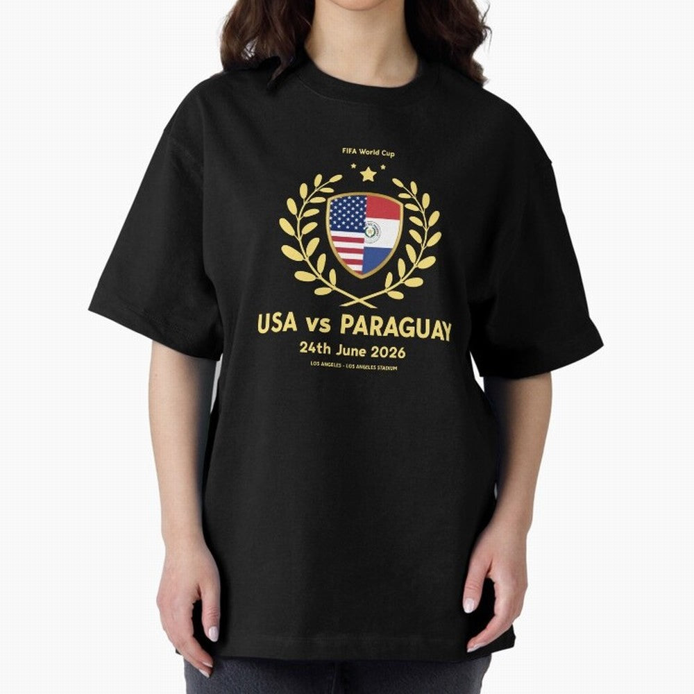 Copy of FIFA World Cup - USA v Paraguay Oversized T-Shirt Honor the Football Icons of Global Football Passion for FIFA World Cup 2026, Celebrating Neymar, Haaland and Cristiano Ronaldo, Argentina, Goal Celebration Energy, Supporter Heritage,
