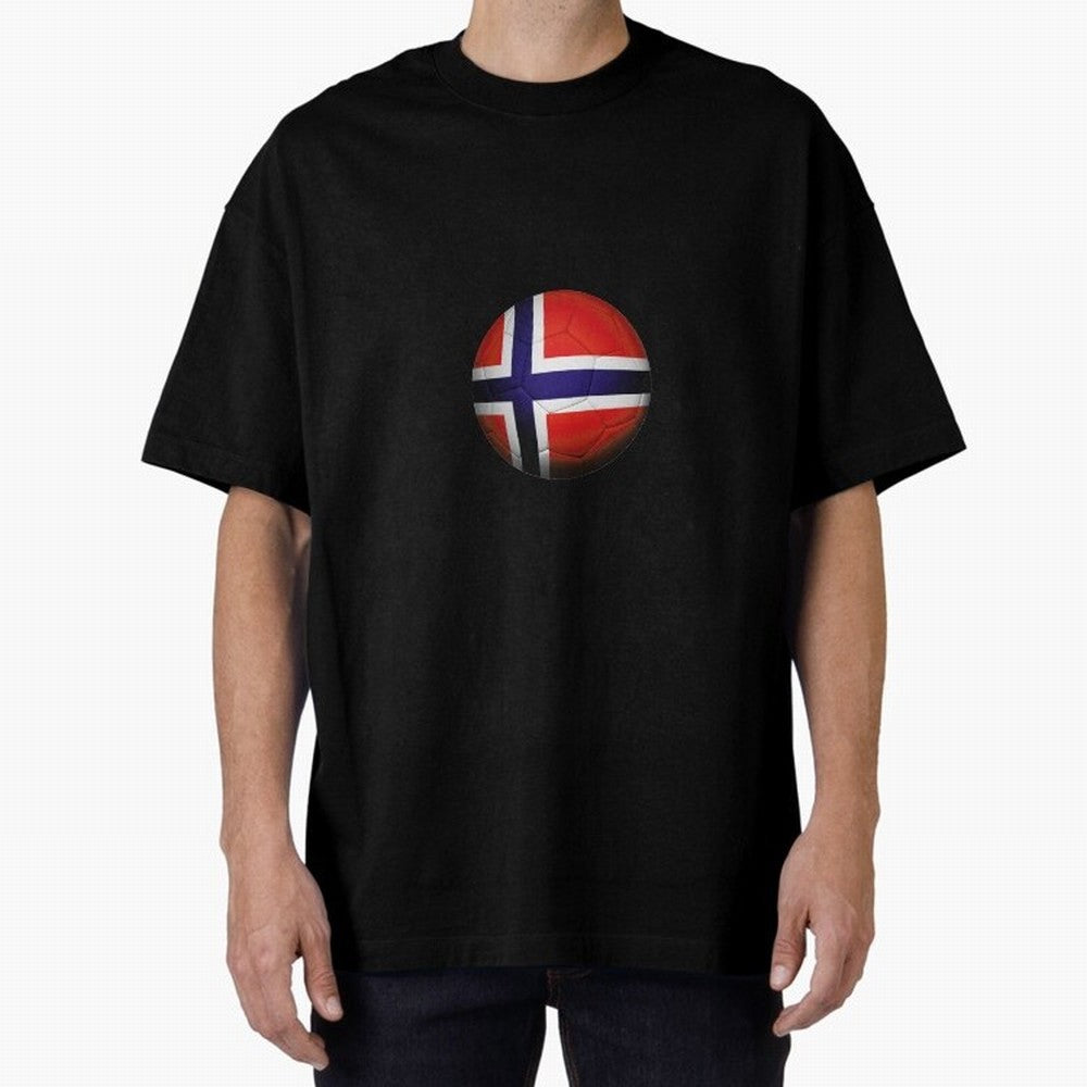 Norway Football Oversized T-Shirt Honor Champions and Dreams in Global Football Passion for FIFA World Cup 2026 USA Canada Mexico, Centered on Haaland, Spain and Netherlands, Match Day Excitement, Supporter Culture, Golden Goals and Global Football