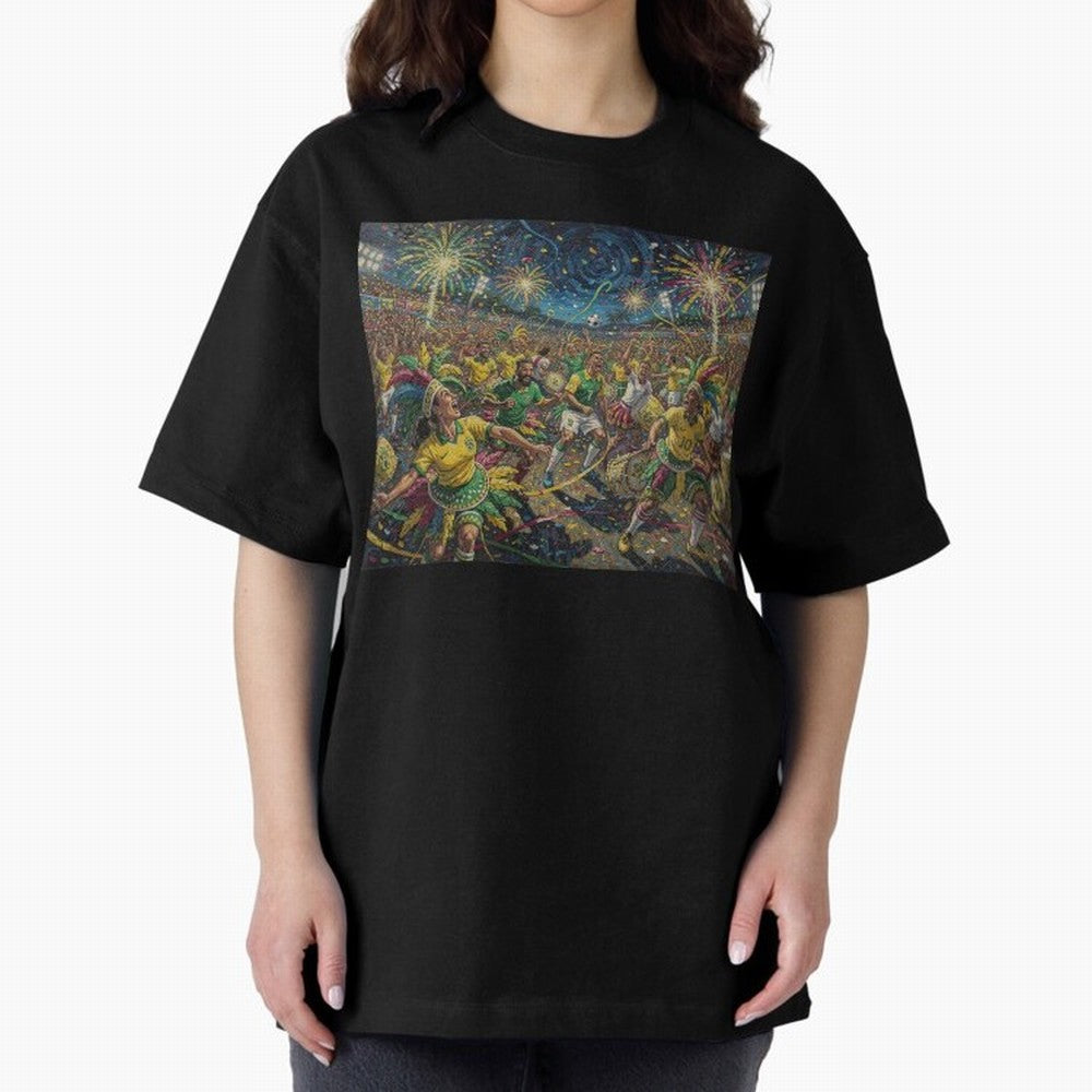 Celebration at Brazilian Football Match World Cup 2026 Vibes Oversized T-Shirt Carry National Pride through the FIFA World Cup 2026 USA Canada Mexico Journey through Cristiano Ronaldo, Haaland and CR7 Highlights, Netherlands Pride, Championship