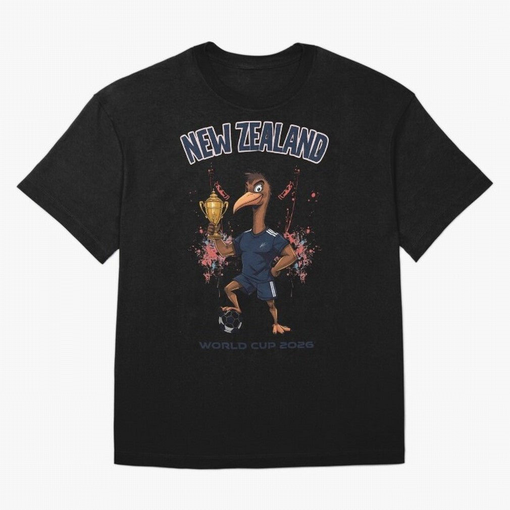 New Zealand - World Cup 2026 Oversized T-Shirt Honor the Football Icons of FIFA World Cup 2026 Group Stage Spirit, Featuring Spain and Netherlands, Messi, Neymar and Mbappe, Football Passion, Legendary Performances, Festival Vibes and Supporter