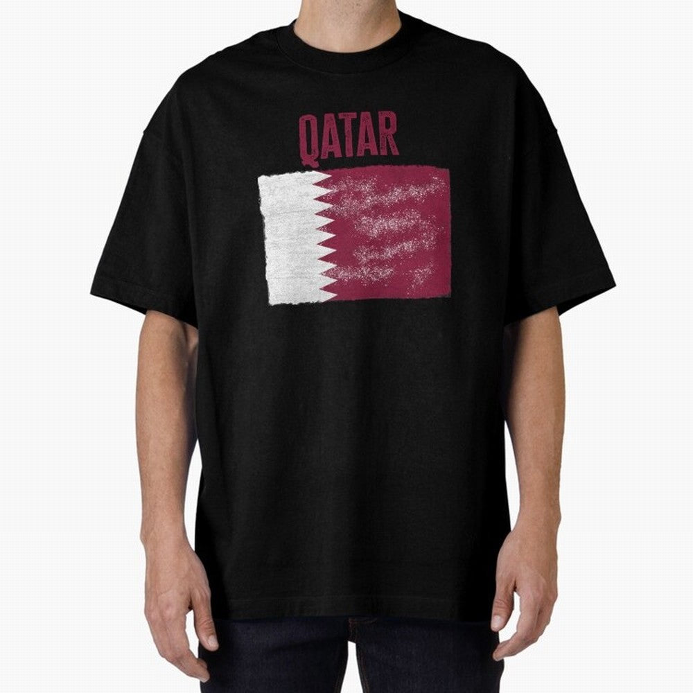 Qatar Oversized T-Shirt Refresh Match Day Hype around FIFA World Cup 2026 USA Canada Mexico, Messi, Spain and Netherlands, Football Festival Excitement, Trophy Ambitions, Country Rivalries and Star Player Buzz; Made for Collectors Who Enjoy Iconic