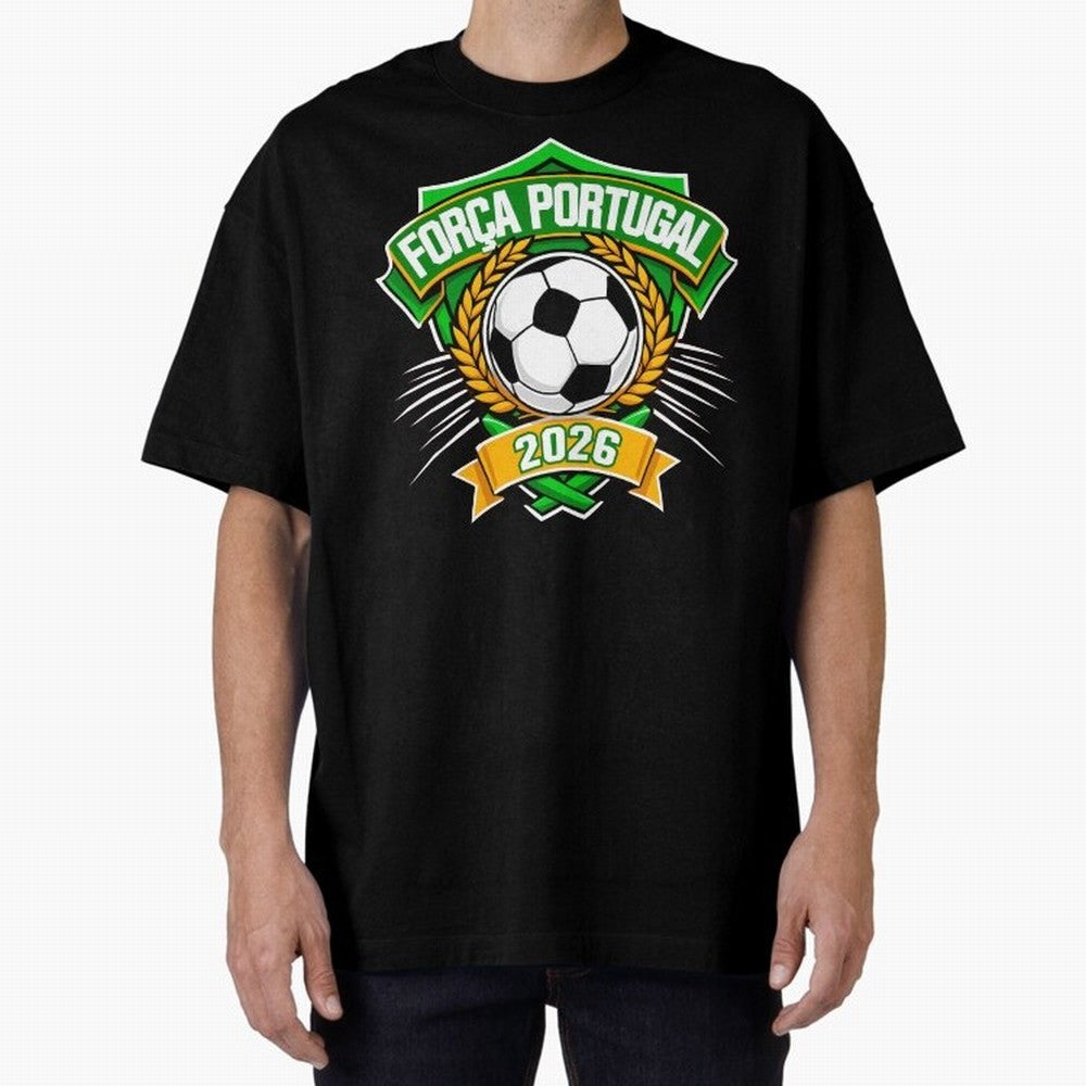 Portugal Fan Art for World Cup 2026 Oversized T-Shirt Remember Iconic Moments from FIFA World Cup 2026 Group Stage Spirit, Capturing France, Mbappe and Neymar, Soccer Culture, Superstar Moments, National Team Dreams and Competitive Fire; Great for