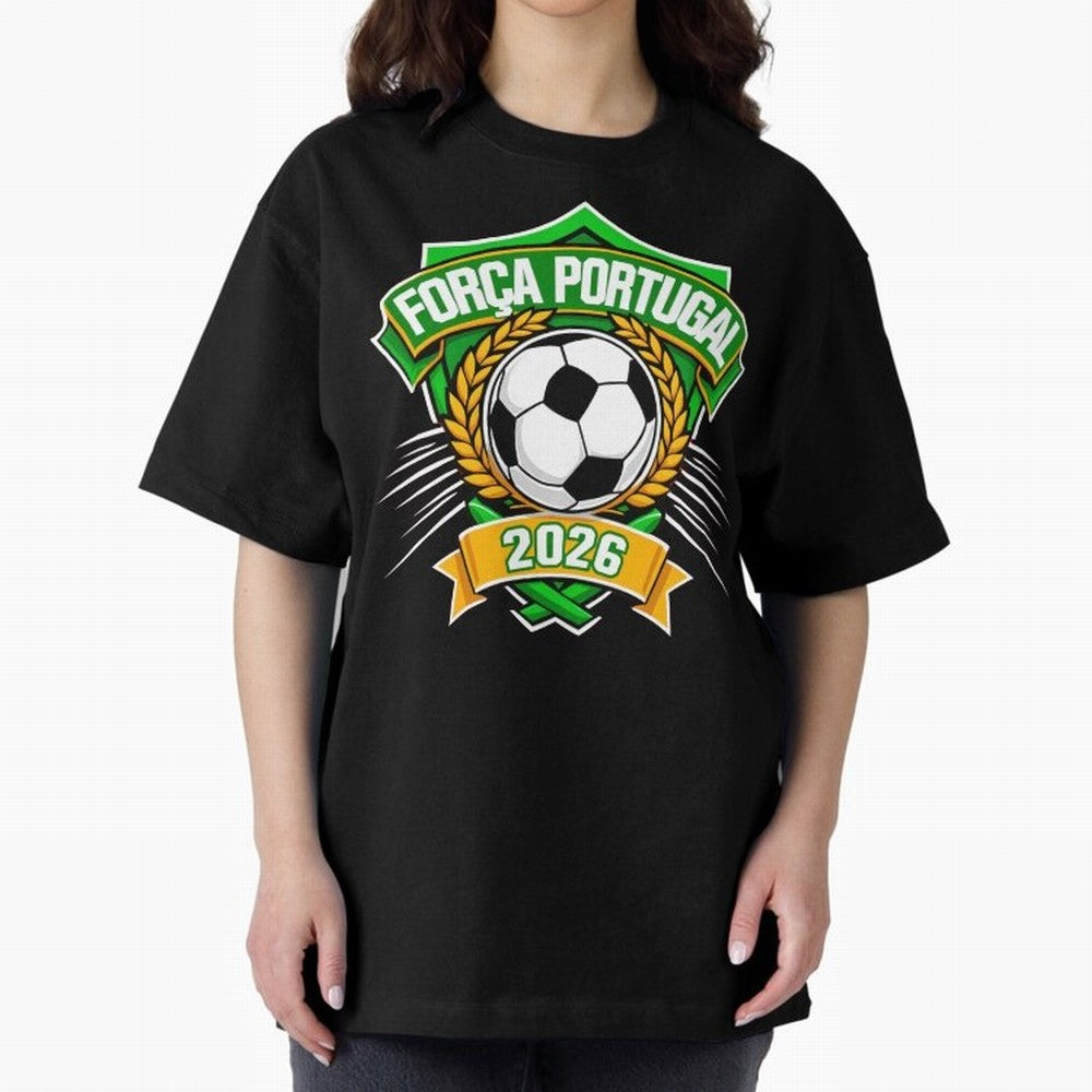 Portugal Fan Art for World Cup 2026 Oversized T-Shirt Remember Iconic Moments from FIFA World Cup 2026 Group Stage Spirit, Capturing France, Mbappe and Neymar, Soccer Culture, Superstar Moments, National Team Dreams and Competitive Fire; Great for