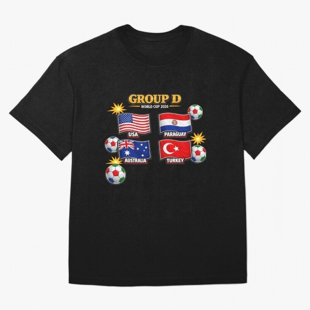 Group?D?¨C?World?Cup?2026?Flags Oversized T-Shirt Turn Up for the FIFA World Cup 2026 Journey through Cristiano Ronaldo Highlights, Germany Pride, Game Day Rituals, Football Legends, Country Pride and the Road to the Final; Ideal for Passionate