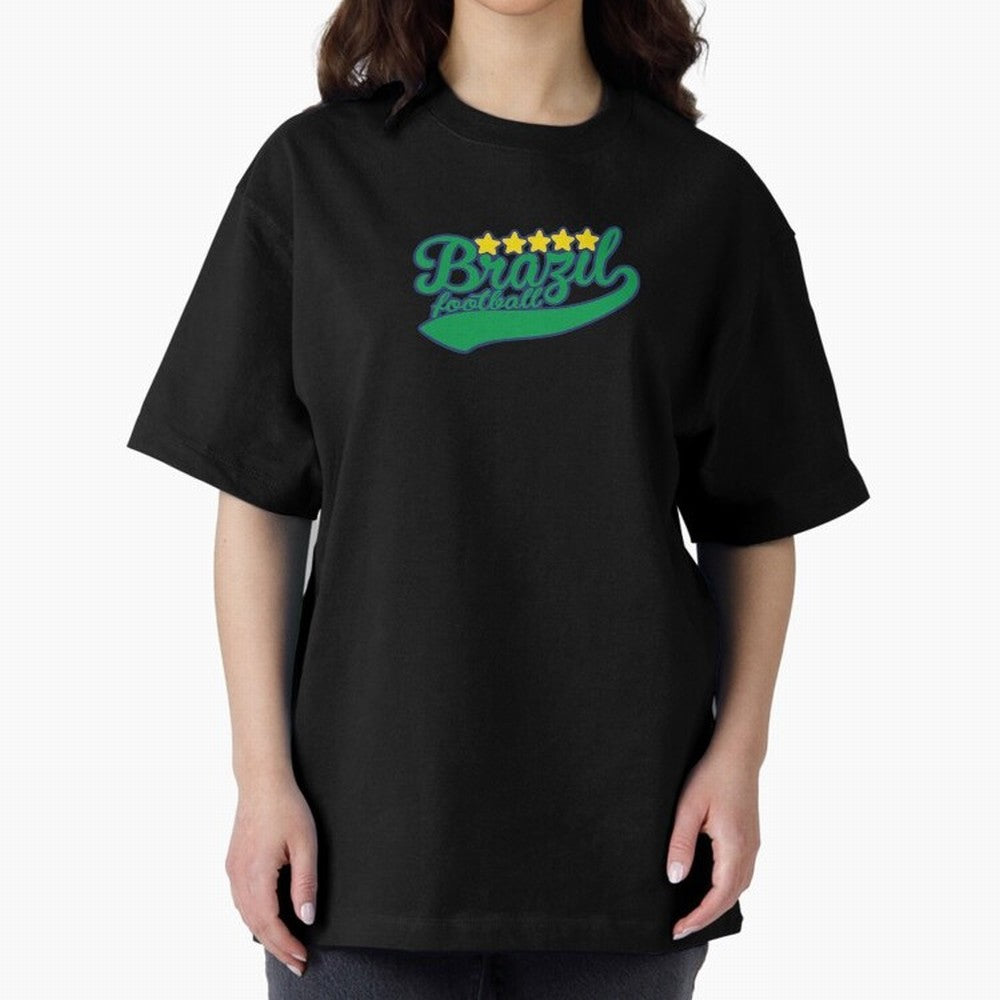 Brazil Soccer Football World Cup Vintage Oversized T-Shirt Celebrate Football Heritage in the FIFA World Cup 2026 Journey through Messi, CR7 and Mbappe Highlights, Portugal, Spain and Germany Pride, Global Supporter Spirit, Legendary Goals,