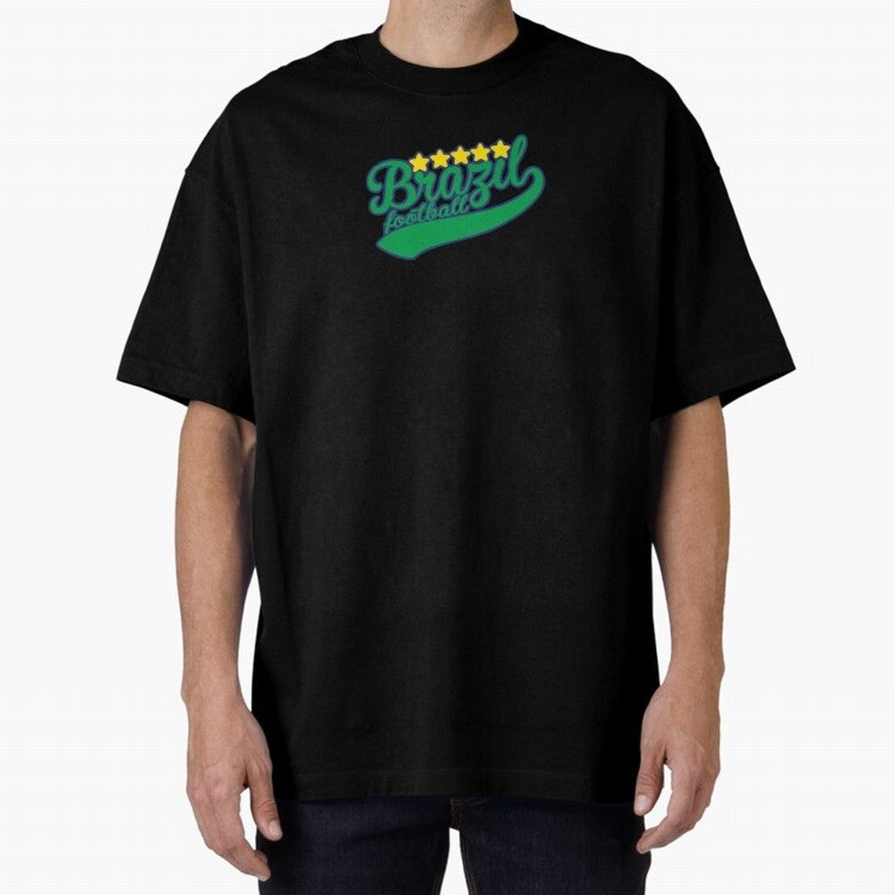 Brazil Soccer Football World Cup Vintage Oversized T-Shirt Celebrate Football Heritage in the FIFA World Cup 2026 Journey through Messi, CR7 and Mbappe Highlights, Portugal, Spain and Germany Pride, Global Supporter Spirit, Legendary Goals,