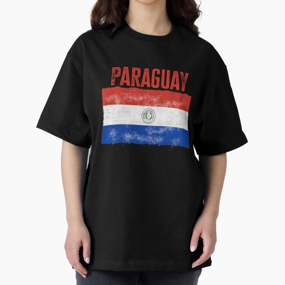 Paraguay Oversized T-Shirt Live the Energy of the FIFA World Cup 2026 USA Canada Mexico Journey through CR7 Highlights, Brazil, Portugal and Argentina Pride, Retro Football Energy, Iconic Rivalries, Trophy Chase Drama and Stadium Atmosphere; Great