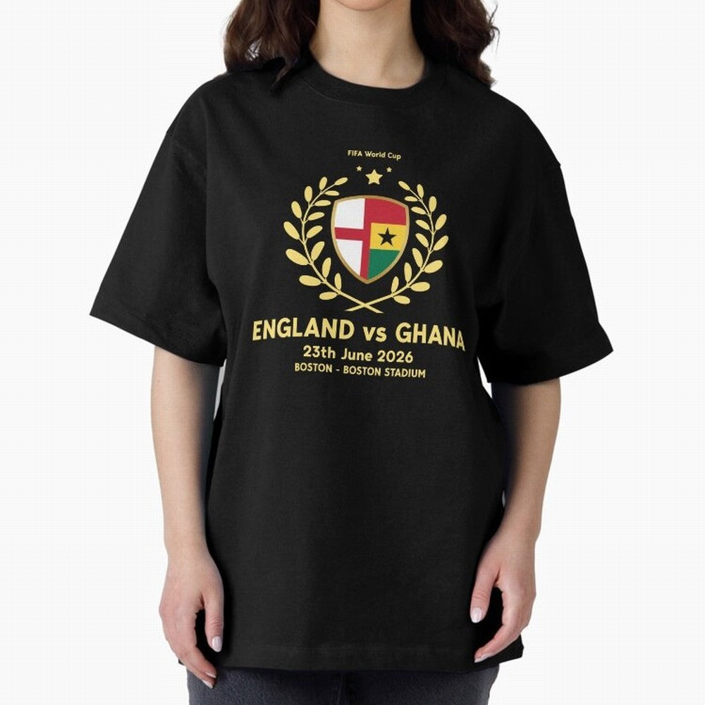 FIFA World Cup - England v Ghana Oversized T-Shirt Bring a Champion Mindset to FIFA World Cup 2026 Group Stage Spirit, Highlighting Argentina, France and Brazil, Haaland and Mbappe, Championship Spirit, Famous Goals, Roaring Crowds and