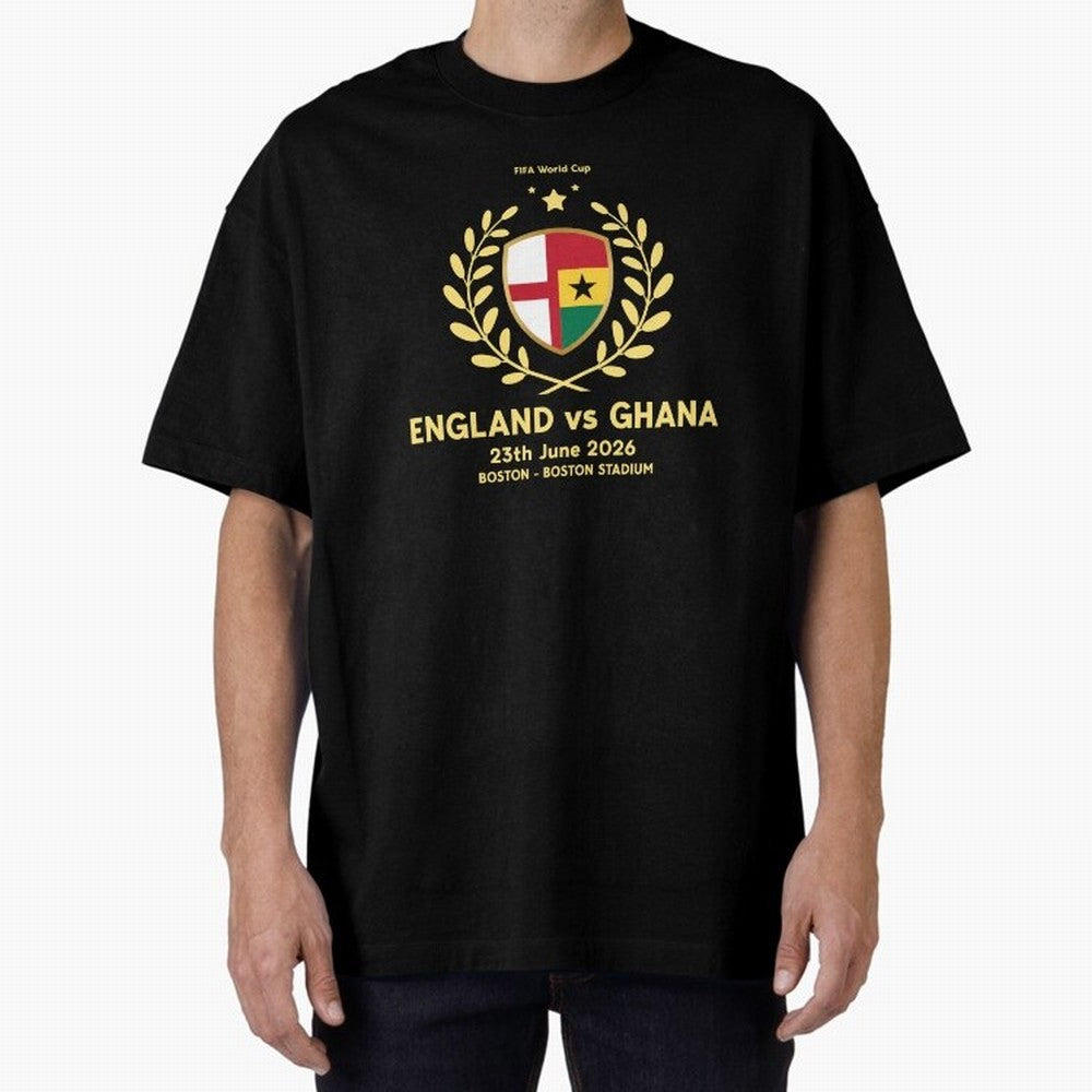 FIFA World Cup - England v Ghana Oversized T-Shirt Bring a Champion Mindset to FIFA World Cup 2026 Group Stage Spirit, Highlighting Argentina, France and Brazil, Haaland and Mbappe, Championship Spirit, Famous Goals, Roaring Crowds and