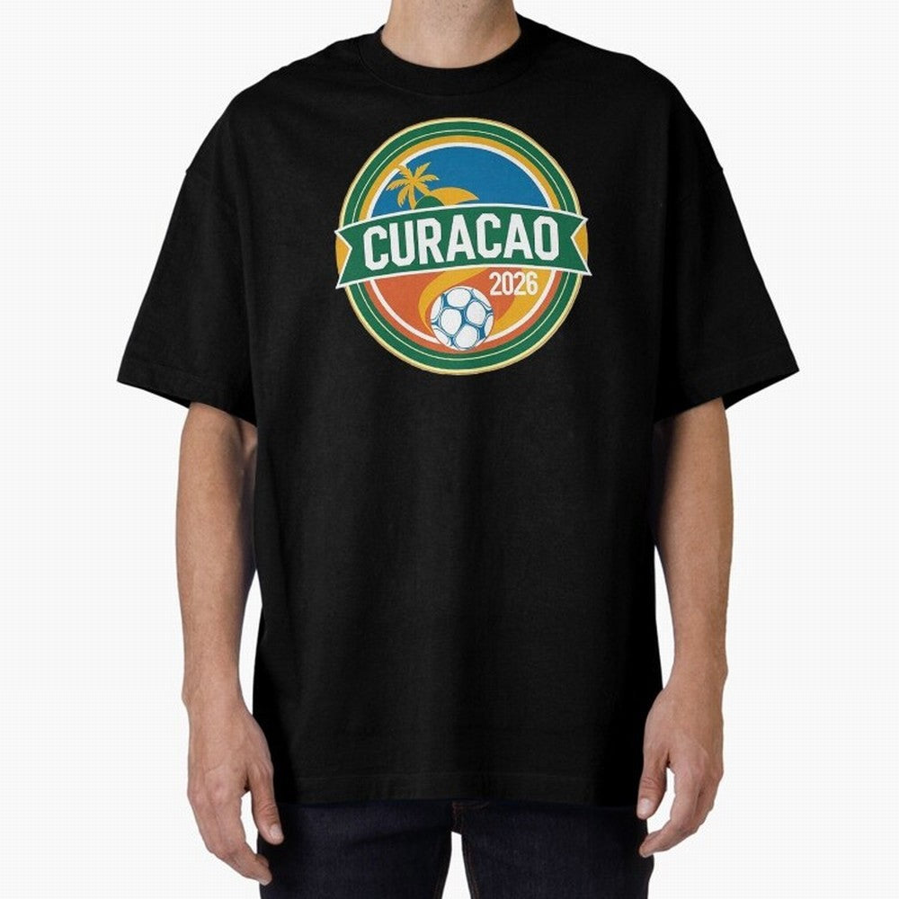 Curacao WC 2026 Oversized T-Shirt Join the Countdown to Match Day Hype around FIFA World Cup 2026 USA Canada Mexico, Haaland, England and Germany, Soccer Culture, Superstar Moments, National Team Dreams and Competitive Fire; Ideal for Football