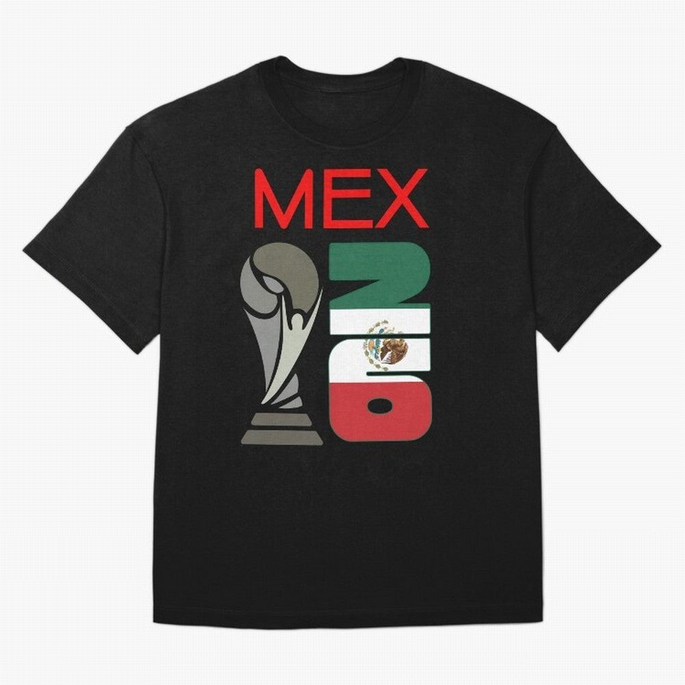Mexico 2026 Soccer World Cup Trophy Mexican Flag Design Oversized T-Shirt Keep the Match Day Mood of FIFA World Cup 2026 USA Canada Mexico for Fans of Messi and France and Portugal, Bringing Match Day Excitement, Supporter Culture, Golden Goals and