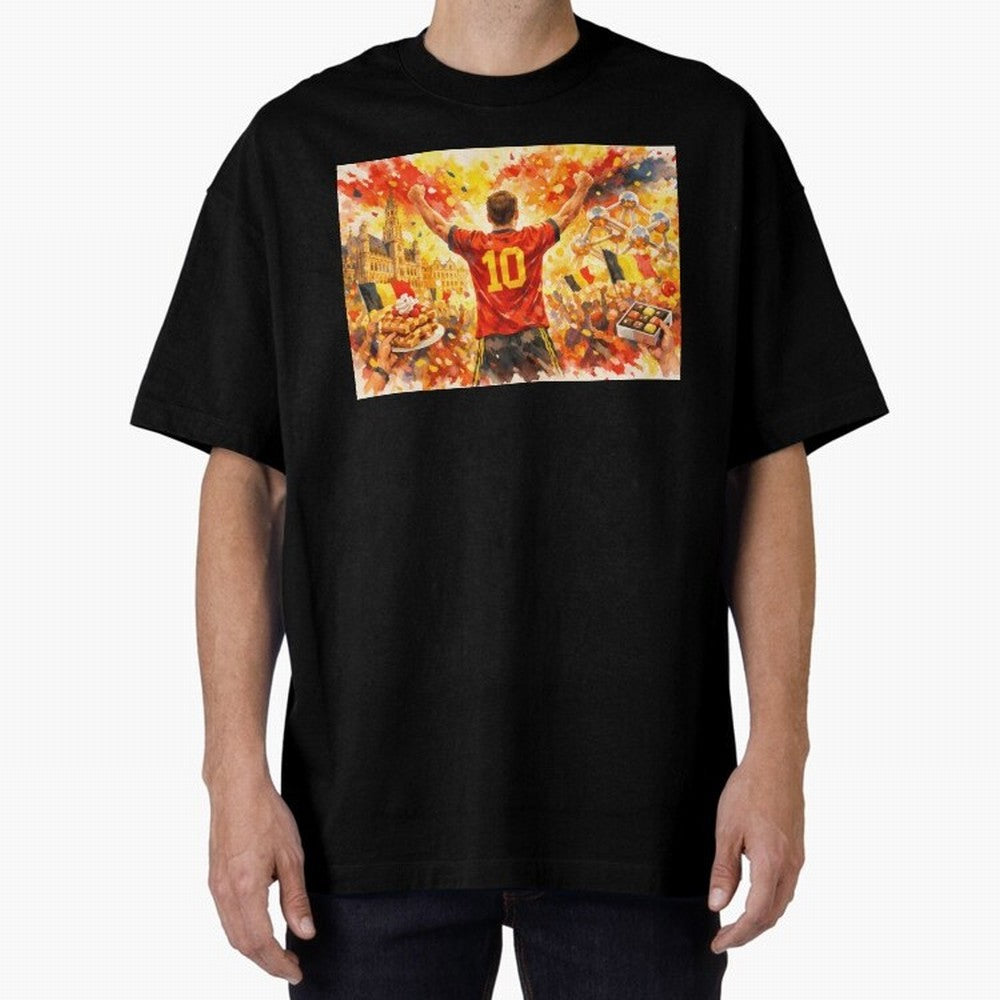 Belgian Celebration with Atomium Belgium Soccer Vibes Oversized T-Shirt Relive Legendary Nights from FIFA World Cup 2026 USA Canada Mexico Built around Mbappe and Neymar, France Energy, Game Day Rituals, Football Legends, Country Pride and the Road