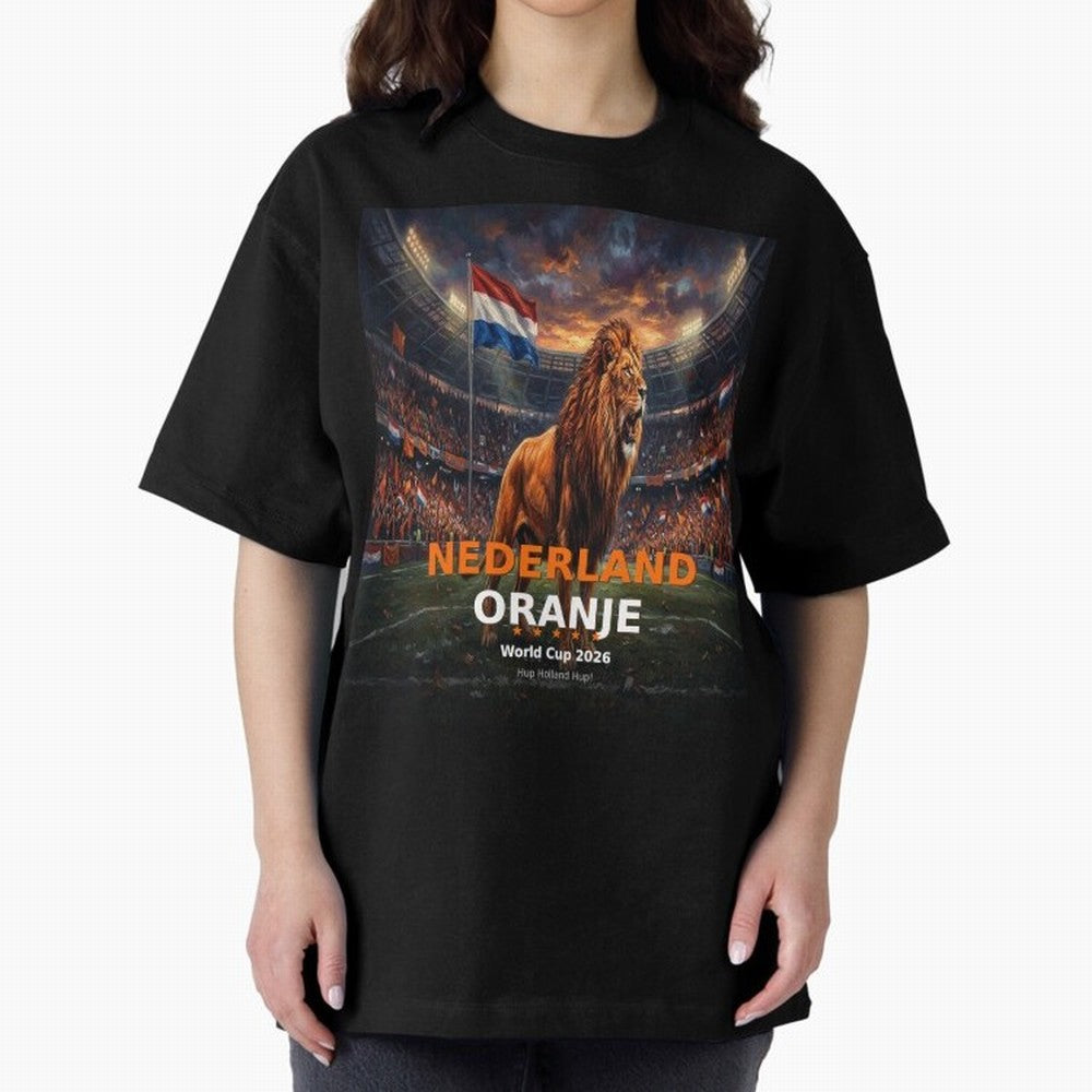 Nederland Oranje - World Cup 2026 Soccer Fan Tee Oversized T-Shirt Make Every Kick Count in FIFA World Cup 2026 Spirit, Built around England, France and Netherlands, CR7, Soccer Culture, Superstar Moments, National Team Dreams and Competitive Fire;