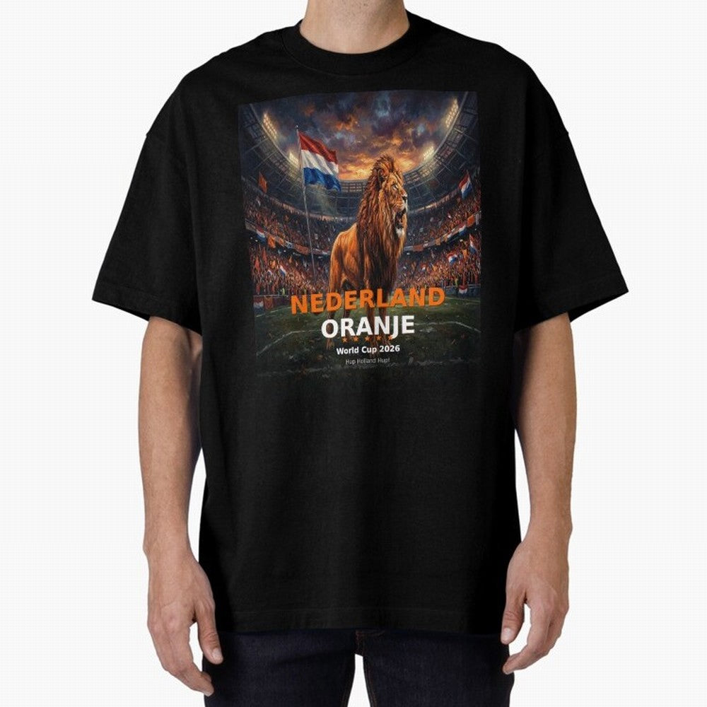 Nederland Oranje - World Cup 2026 Soccer Fan Tee Oversized T-Shirt Make Every Kick Count in FIFA World Cup 2026 Spirit, Built around England, France and Netherlands, CR7, Soccer Culture, Superstar Moments, National Team Dreams and Competitive Fire;