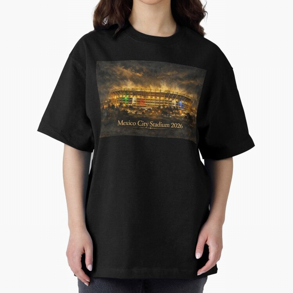 Mexico City Stadium at Night Oversized T-Shirt Make Memories around Global Football Passion for FIFA World Cup 2026, Made for CR7, Netherlands, Game Day Rituals, Football Legends, Country Pride and the Road to the Final; Created for Match Day