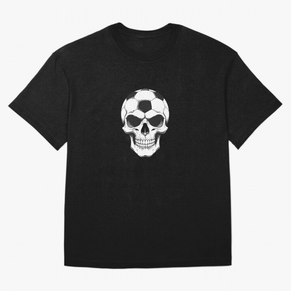 Soccer Skull in Goal Net - Dark Soccer Death Goal Oversized T-Shirt Carry the Colors and Pride of FIFA World Cup 2026 USA Canada Mexico Driven by Neymar, Haaland and Cristiano Ronaldo, Germany Energy, Supporter Pride, Iconic Celebrations, Legendary