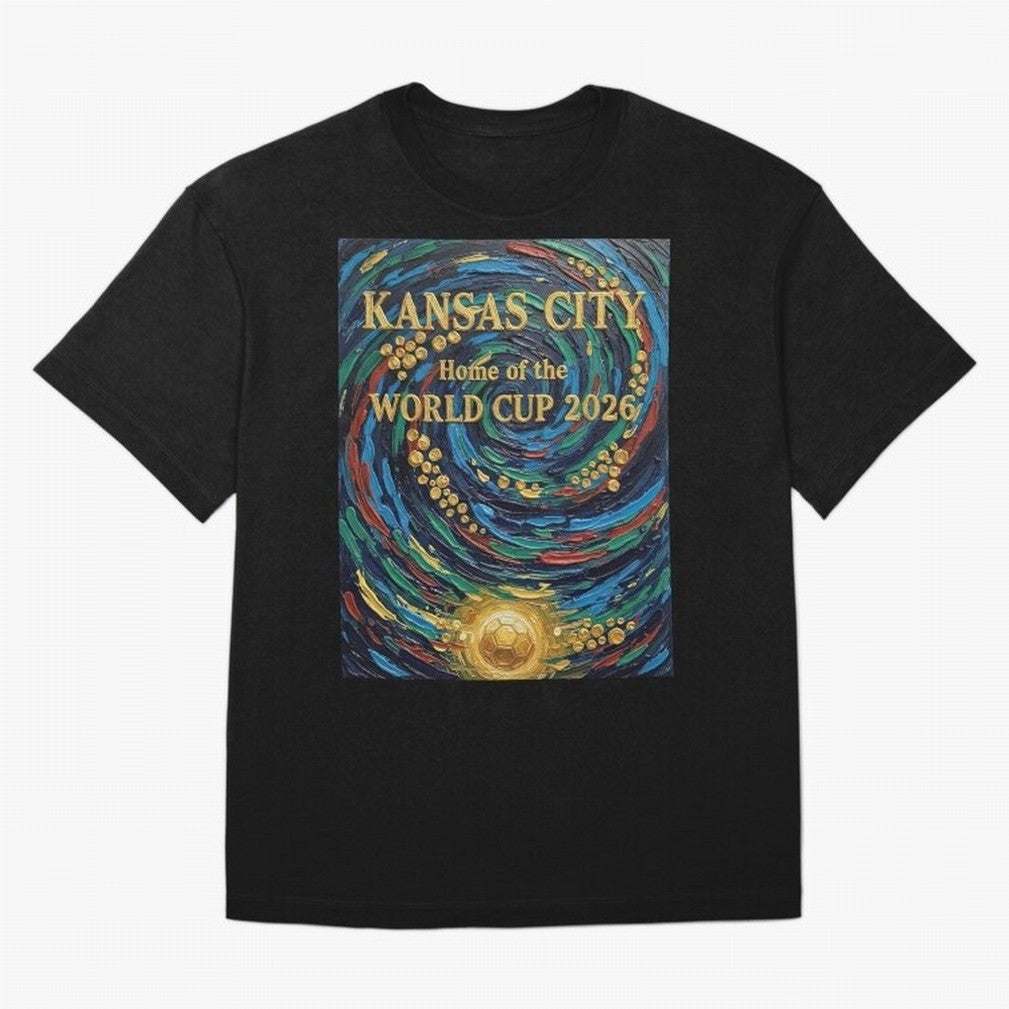 Kansas City Home of the World Cup 2026 Soccer Fan ¡ª Moody Jewel Art Print Oversized T-Shirt Celebrate Golden Goal Energy in Match Day Hype around FIFA World Cup 2026, CR7, Argentina and Brazil, Worldwide Fan Energy, Dramatic Goals, Stadium Lights
