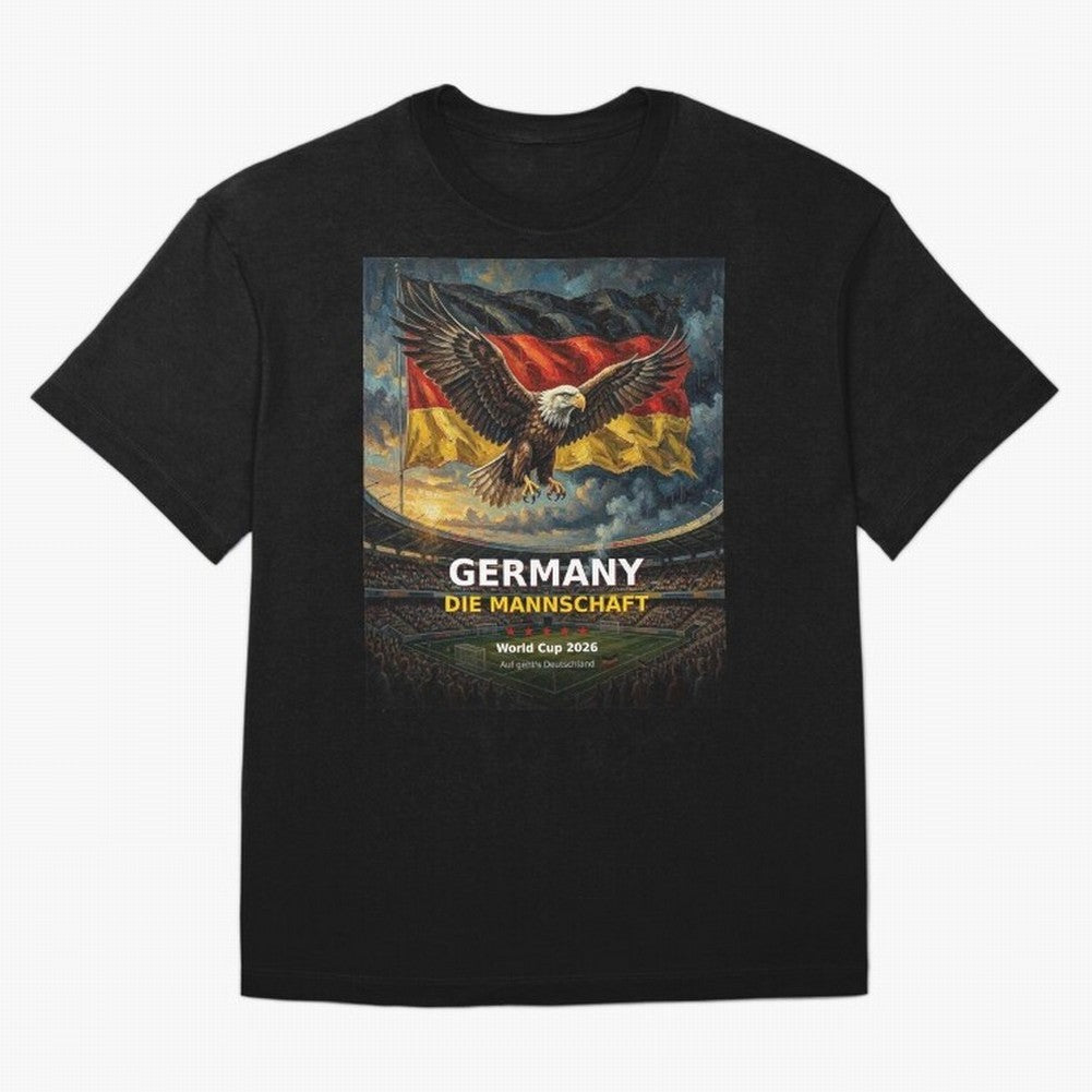 Germany Die Mannschaft - World Cup 2026 Soccer Fan Tee Oversized T-Shirt Fuel Your Fan Pride for the FIFA World Cup 2026 Journey through Messi and Cristiano Ronaldo Highlights, Argentina and Brazil Pride, Vintage Soccer Flavor, Modern Football