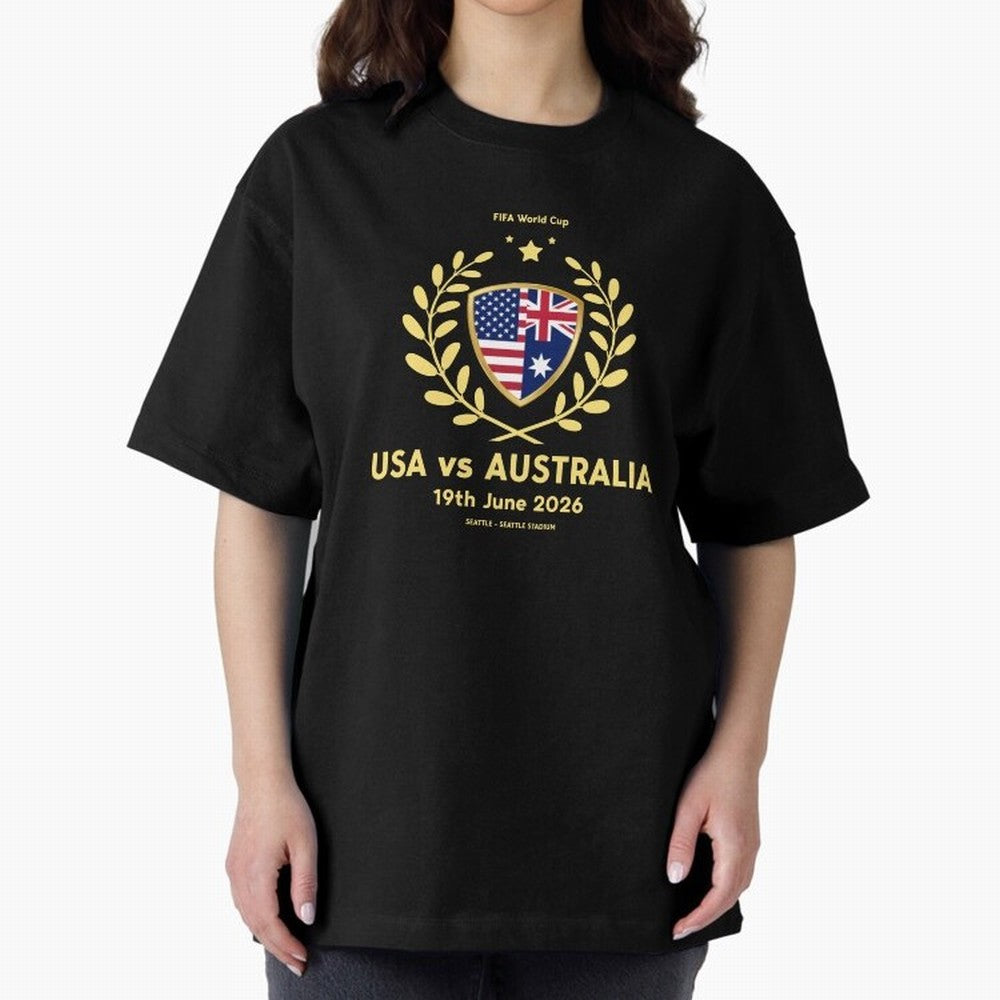 FIFA World Cup - USA v Australia Oversized T-Shirt Bring a Champion Mindset to FIFA World Cup 2026 Group Stage Made for Cristiano Ronaldo, England Energy, Classic Soccer Heritage, Championship Pressure, Fan Loyalty and International Pride; Built