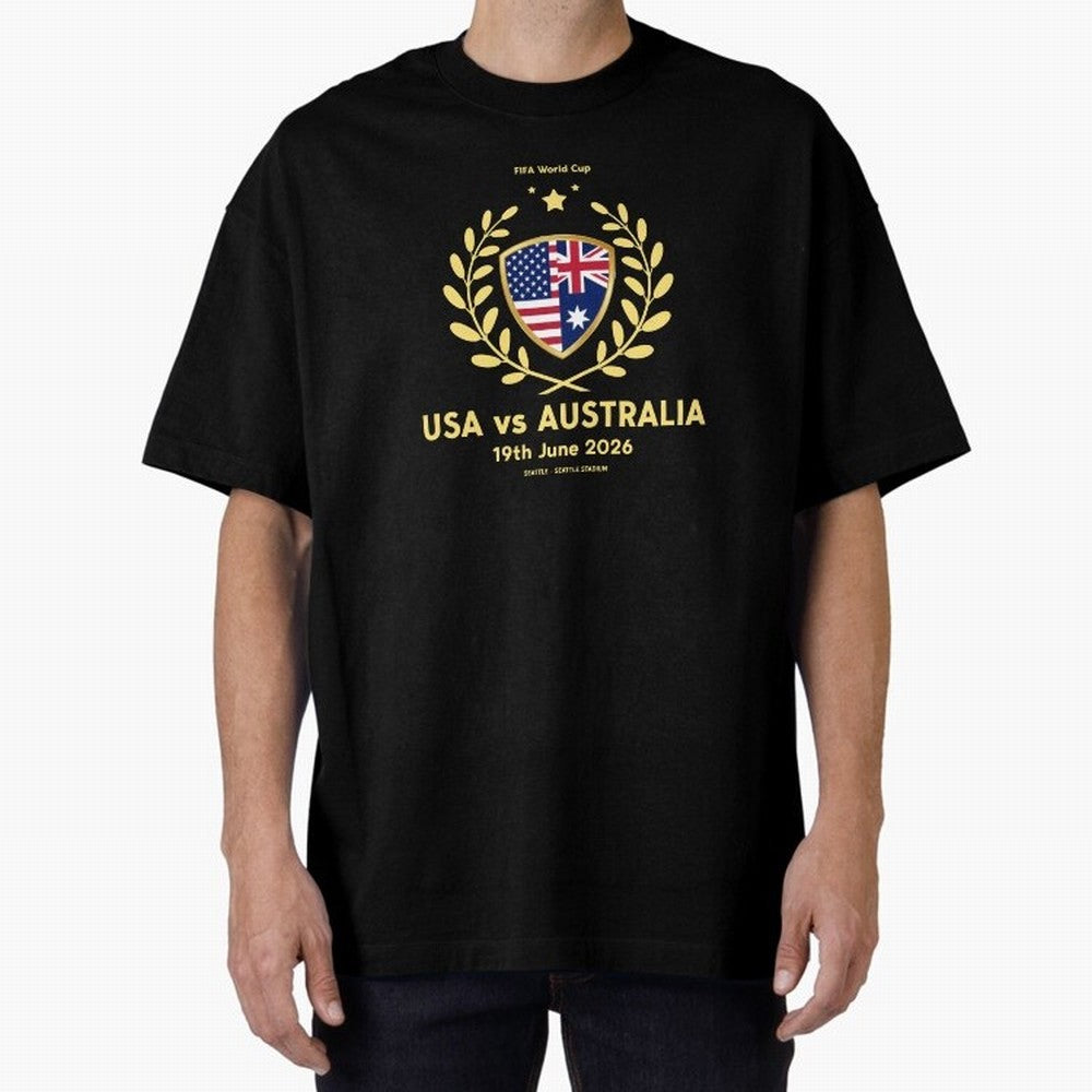 FIFA World Cup - USA v Australia Oversized T-Shirt Bring a Champion Mindset to FIFA World Cup 2026 Group Stage Made for Cristiano Ronaldo, England Energy, Classic Soccer Heritage, Championship Pressure, Fan Loyalty and International Pride; Built