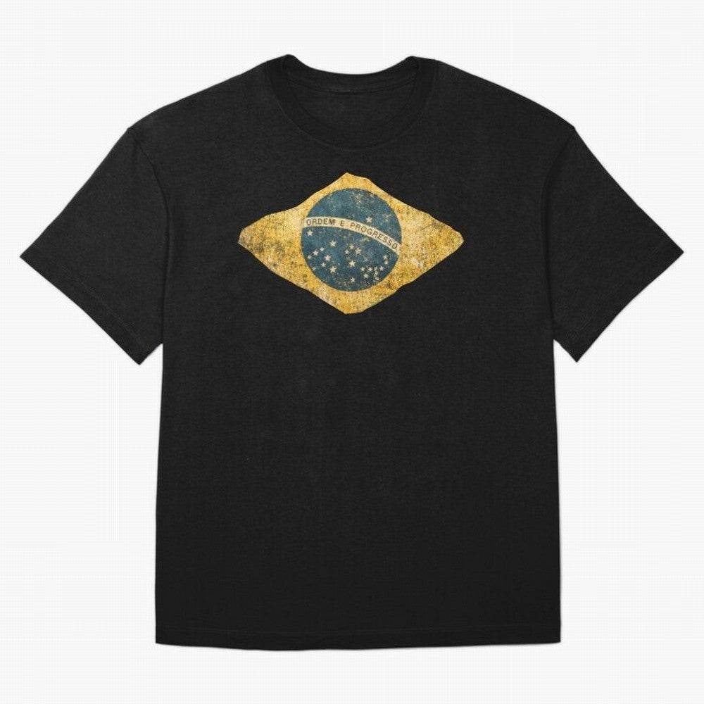 Vintage Brazil Flag Soccer Fan Design Oversized T-Shirt Celebrate Unforgettable Nights in FIFA World Cup 2026 Group Stage Spirit, Highlighting Argentina, Messi and Cristiano Ronaldo, Global Supporter Spirit, Legendary Goals, National Colors and