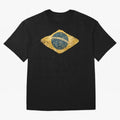 Vintage Brazil Flag Soccer Fan Design Oversized T-Shirt Celebrate Unforgettable Nights in FIFA World Cup 2026 Group Stage Spirit, Highlighting Argentina, Messi and Cristiano Ronaldo, Global Supporter Spirit, Legendary Goals, National Colors and