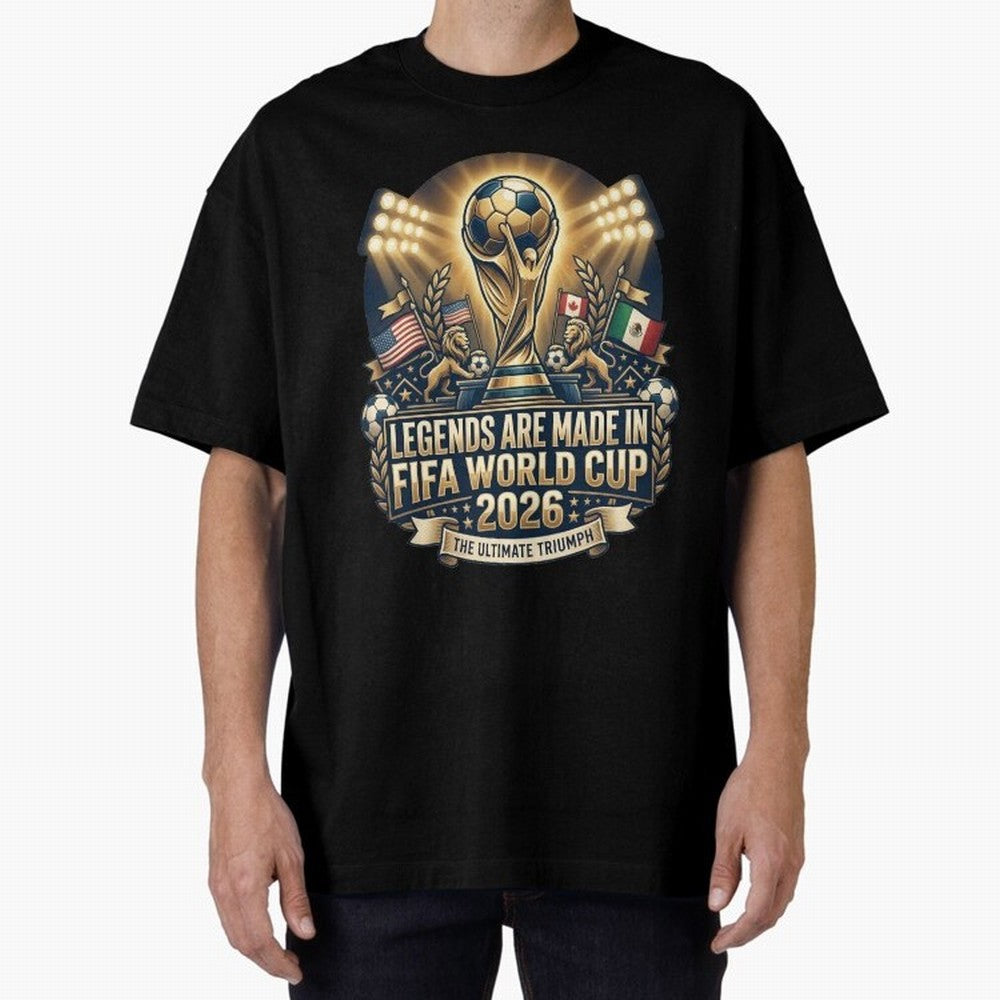 Legendary FIFA World Cup 2026 Football Quote Design For Passionate Soccer Fans Oversized T-Shirt Wear the Spirit of the FIFA World Cup 2026 Group Stage Journey through Haaland and Mbappe Highlights, Argentina Pride, Soccer Culture, Superstar