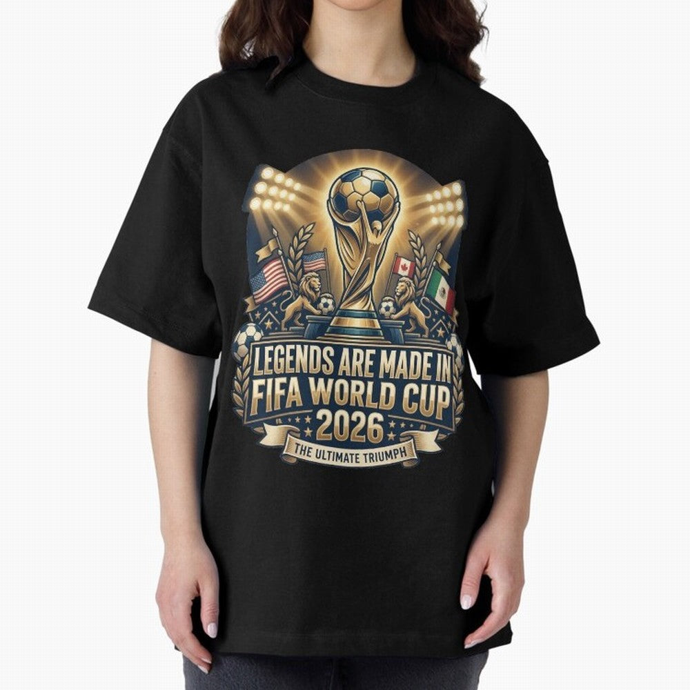 Legendary FIFA World Cup 2026 Football Quote Design For Passionate Soccer Fans Oversized T-Shirt Wear the Spirit of the FIFA World Cup 2026 Group Stage Journey through Haaland and Mbappe Highlights, Argentina Pride, Soccer Culture, Superstar