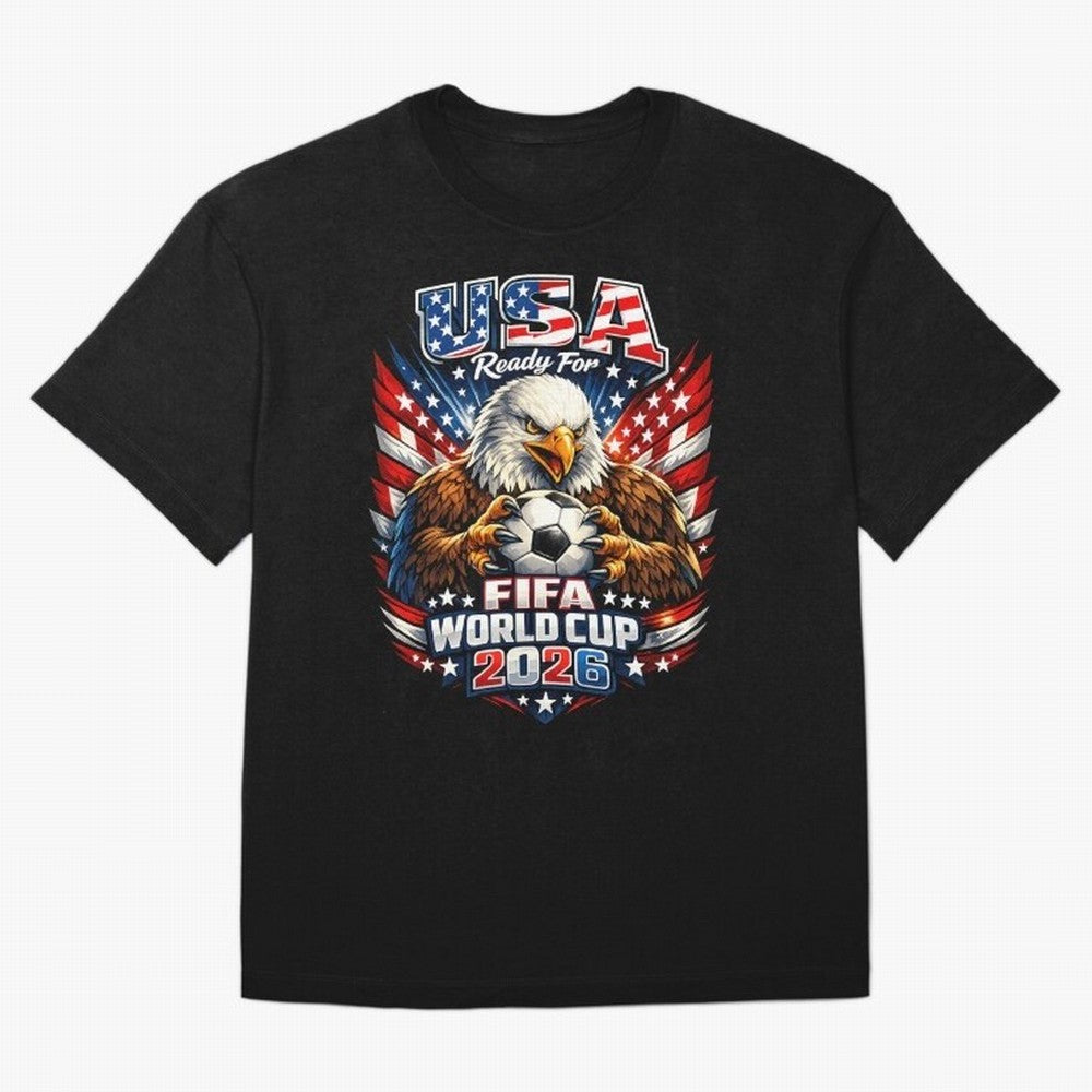 Soccer Pride Design For American Football Fans USA FIFA World Cup 2026 Oversized T-Shirt Follow the Final Road of Global Football Passion for FIFA World Cup 2026, Highlighting Mbappe and Neymar, France, Football Festival Excitement, Trophy