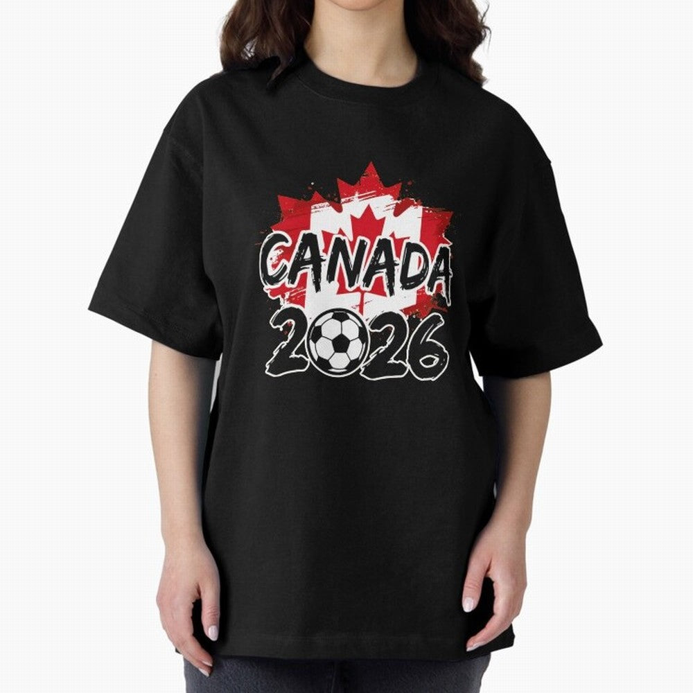 Canada World Cup 2026 Soccer Fan Game Day T-Shirt_86605883 Oversized T-Shirt Back Your Heroes with FIFA World Cup 2026 Inspired by Messi and Cristiano Ronaldo, Netherlands Energy, Match Day Excitement, Supporter Culture, Golden Goals and Global