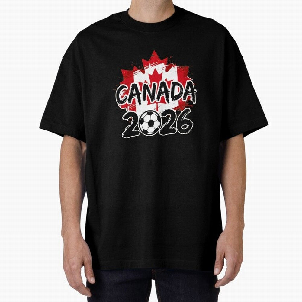 Canada World Cup 2026 Soccer Fan Game Day T-Shirt_86605883 Oversized T-Shirt Back Your Heroes with FIFA World Cup 2026 Inspired by Messi and Cristiano Ronaldo, Netherlands Energy, Match Day Excitement, Supporter Culture, Golden Goals and Global