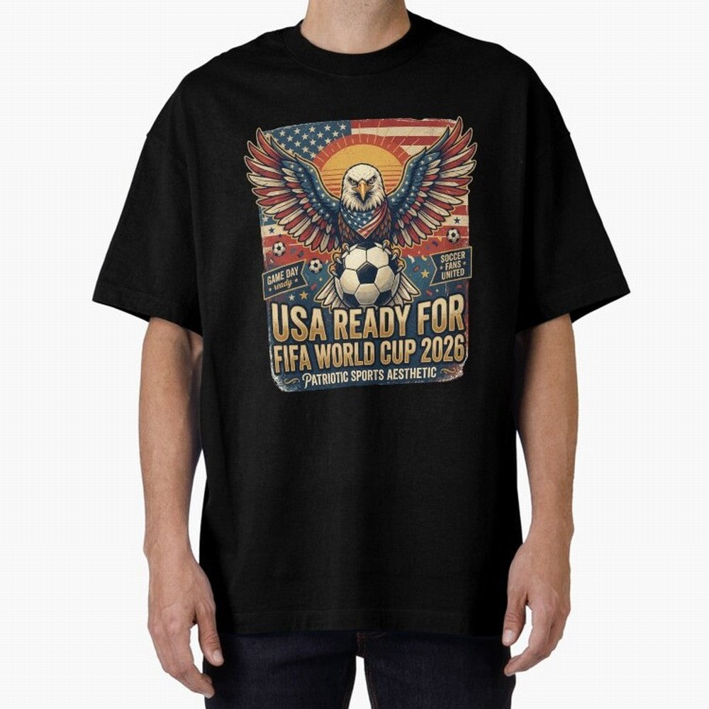 SA FIFA World Cup 2026 Soccer Pride Design For American Football Fans Oversized T-Shirt Celebrate Rivalries and Pride in FIFA World Cup 2026 Group Stage Spirit, Filled with Netherlands, Haaland and Mbappe, Football History, Final Match Energy,