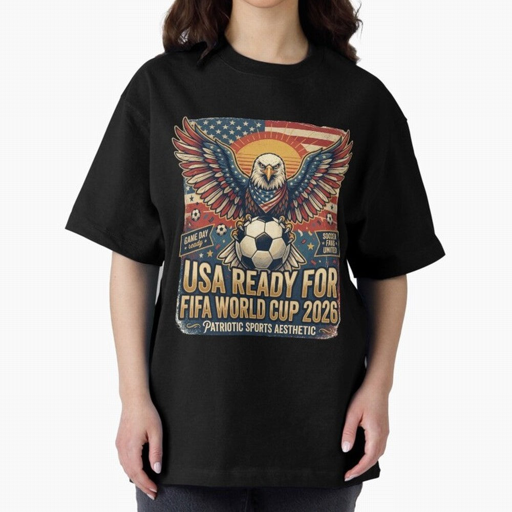SA FIFA World Cup 2026 Soccer Pride Design For American Football Fans Oversized T-Shirt Celebrate Rivalries and Pride in FIFA World Cup 2026 Group Stage Spirit, Filled with Netherlands, Haaland and Mbappe, Football History, Final Match Energy,