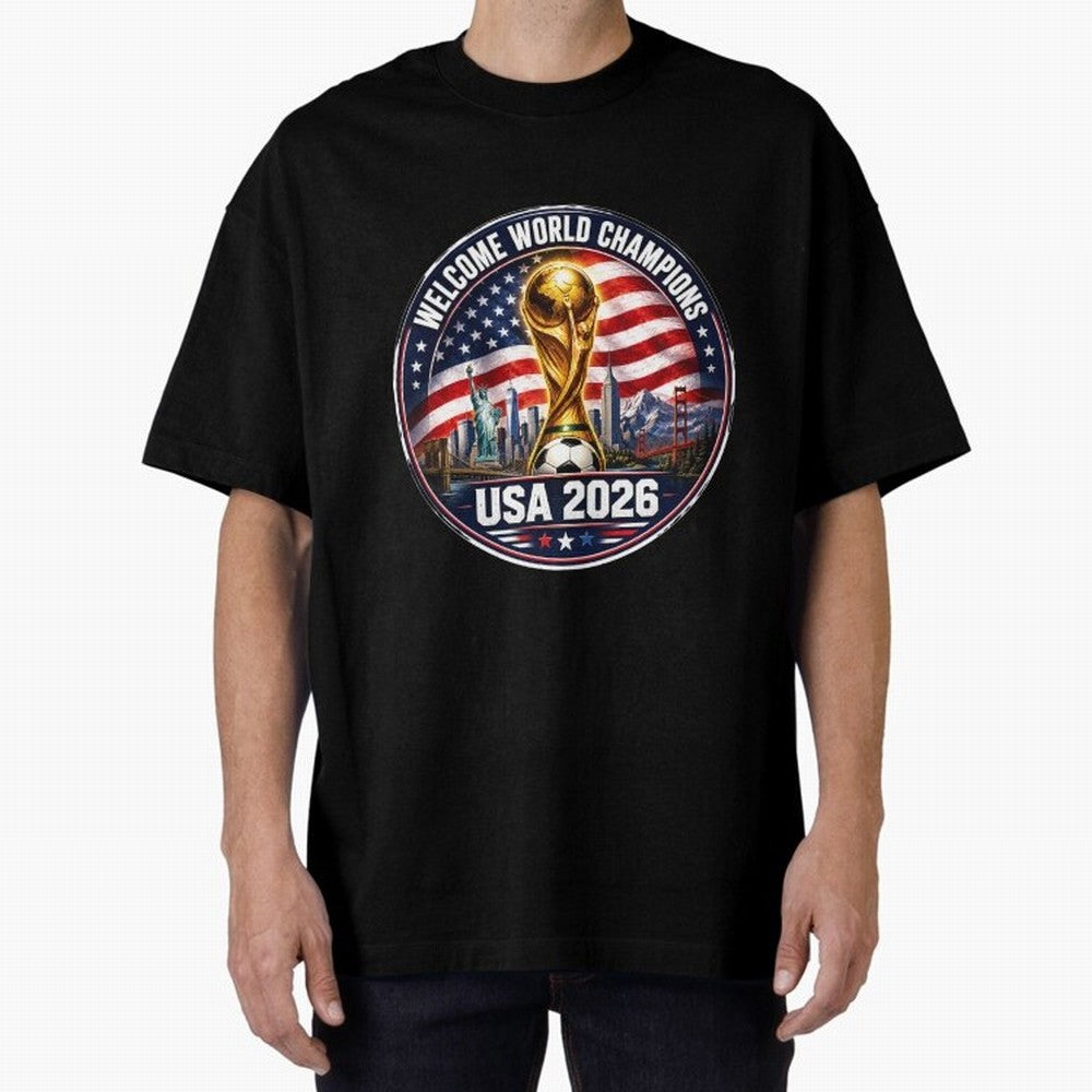 World Cup 2026 Celebration T-Shirt | USA Canada Mexico Soccer Fan Tee Oversized T-Shirt Join the Global Buzz around FIFA World Cup 2026 USA Canada Mexico for Fans of Cristiano Ronaldo, Haaland and CR7 and Germany, Bringing Football Festival