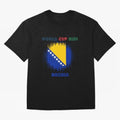 BOSNIA WORLD CUP 2026 Oversized T-Shirt Represent FIFA World Cup 2026 Spirit, Highlighting Argentina and Brazil, Messi, CR7 and Mbappe, Vintage Soccer Flavor, Modern Football Stars, National Flags and Final Night Emotion; Made for Die Hard