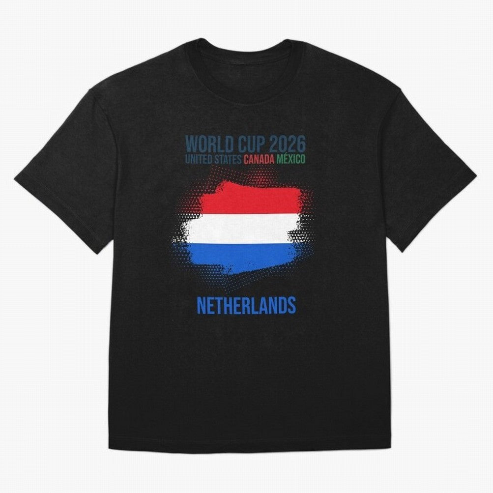 NETHERLANDS WORLD CUP 2026 Oversized T-Shirt Celebrate the Road through FIFA World Cup 2026 USA Canada Mexico Capturing Cristiano Ronaldo, Haaland and CR7, Argentina and Brazil Energy, Football Festival Excitement, Trophy Ambitions, Country