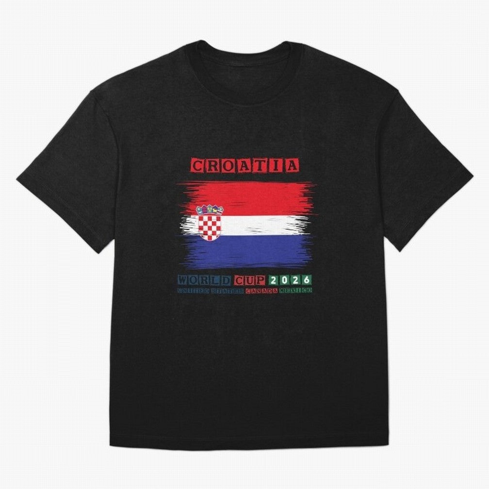 CROATIA WORLD CUP 2026 Oversized T-Shirt Bring Trophy Dreams to Match Day Hype around FIFA World Cup 2026 USA Canada Mexico, Haaland and Mbappe, Spain, Retro Football Energy, Iconic Rivalries, Trophy Chase Drama and Stadium Atmosphere; Created for
