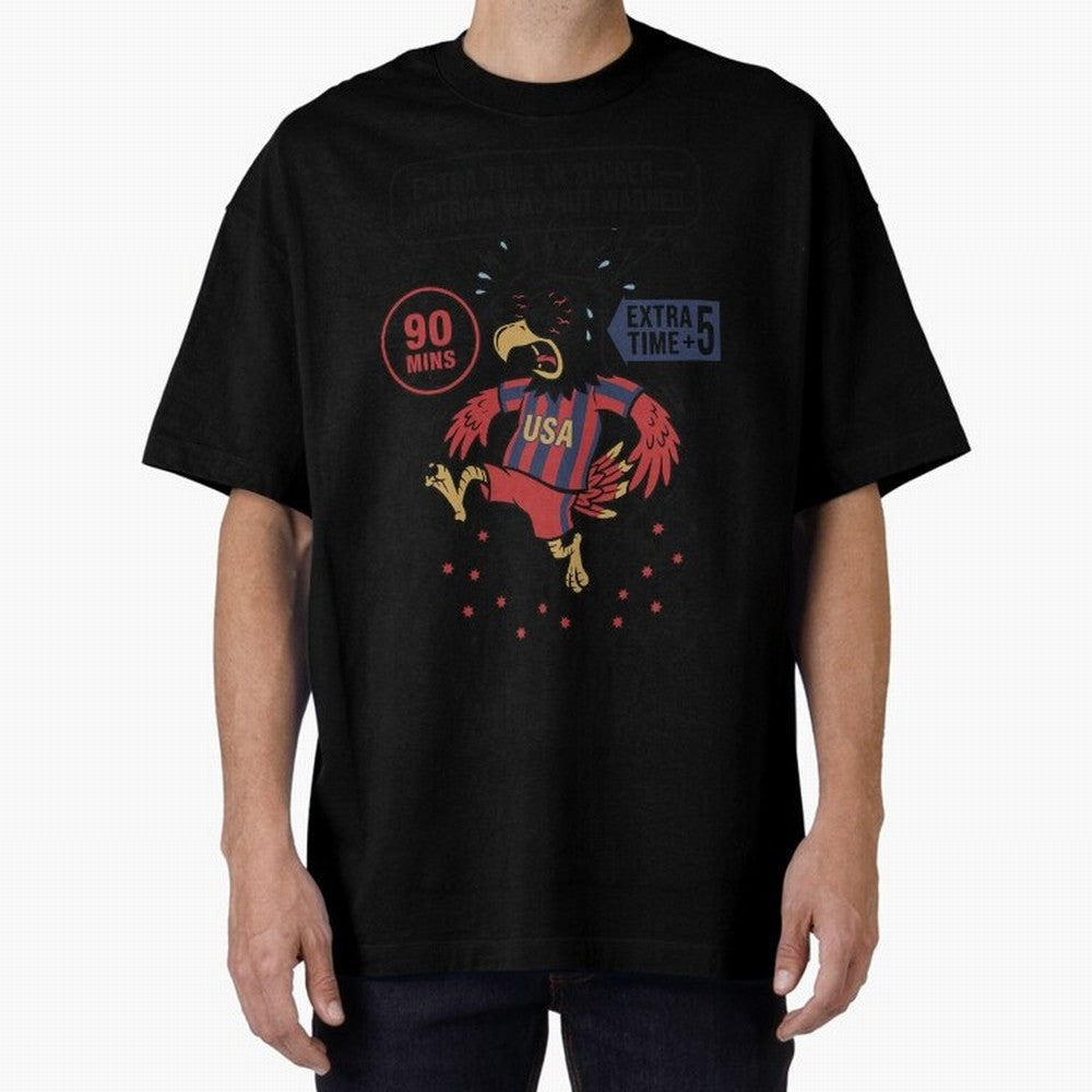 Extra Time ¡ª America Was Not Warned V1 Oversized T-Shirt Fuel the Hype around FIFA World Cup 2026 for Fans of Messi and Netherlands, Bringing Stadium Memories, Football Loyalty, International Chants and Championship Tradition; Ideal for Football