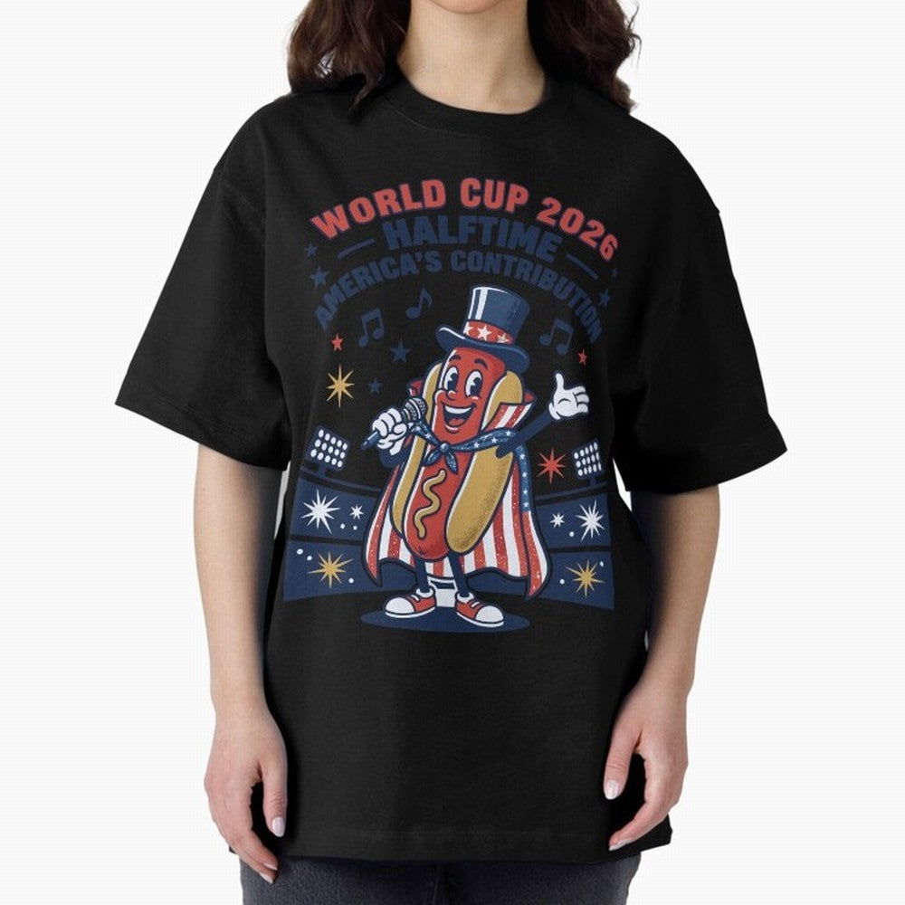 World Cup 2026 Halftime ¡ª America's Contribution V2 Oversized T-Shirt Show Fan Pride Across FIFA World Cup 2026 for Fans of Neymar and Netherlands, Bringing Fan Favorite Moments, National Team Passion, Big Match Drama and Soccer History; Ideal for