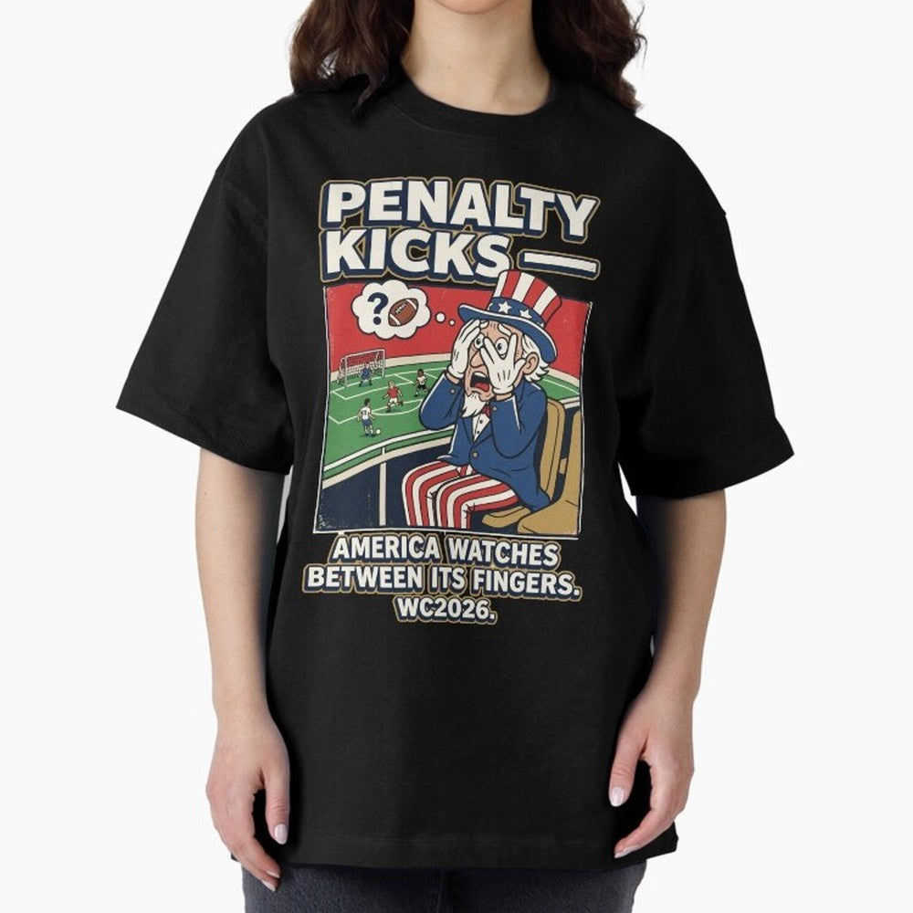 Penalty Kicks ¡ª WC2026 V2 Oversized T-Shirt Make Game Day About the FIFA World Cup 2026 Journey through CR7 Highlights, Brazil, Portugal and Argentina Pride, Retro Football Energy, Iconic Rivalries, Trophy Chase Drama and Stadium Atmosphere;